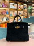 Hermes | Birkin (25) – Suede – Black – Gold Hardware