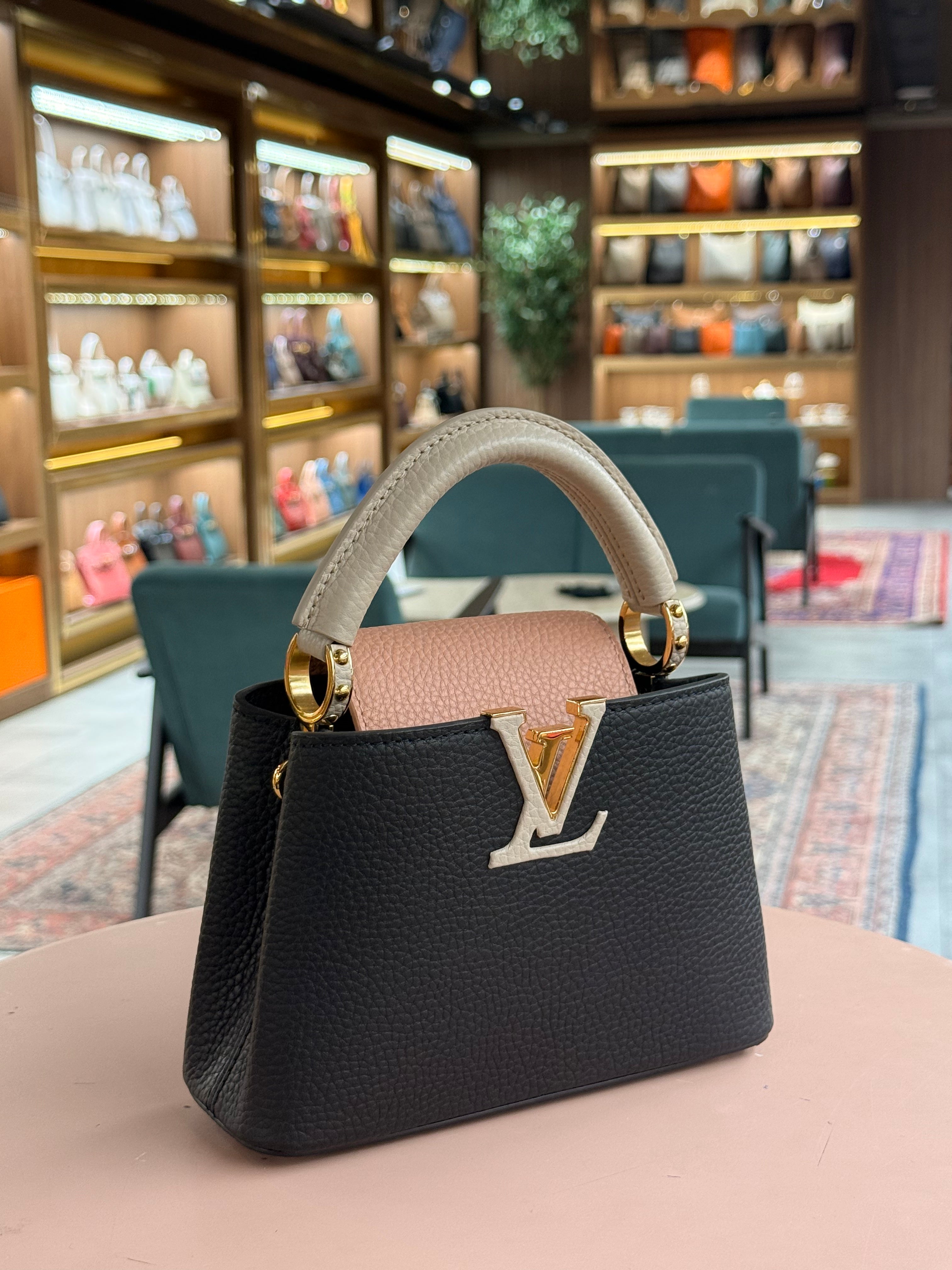 Louis Vuitton | Capucines (Mini) – Leather – Black/Pink – Gold Hardware