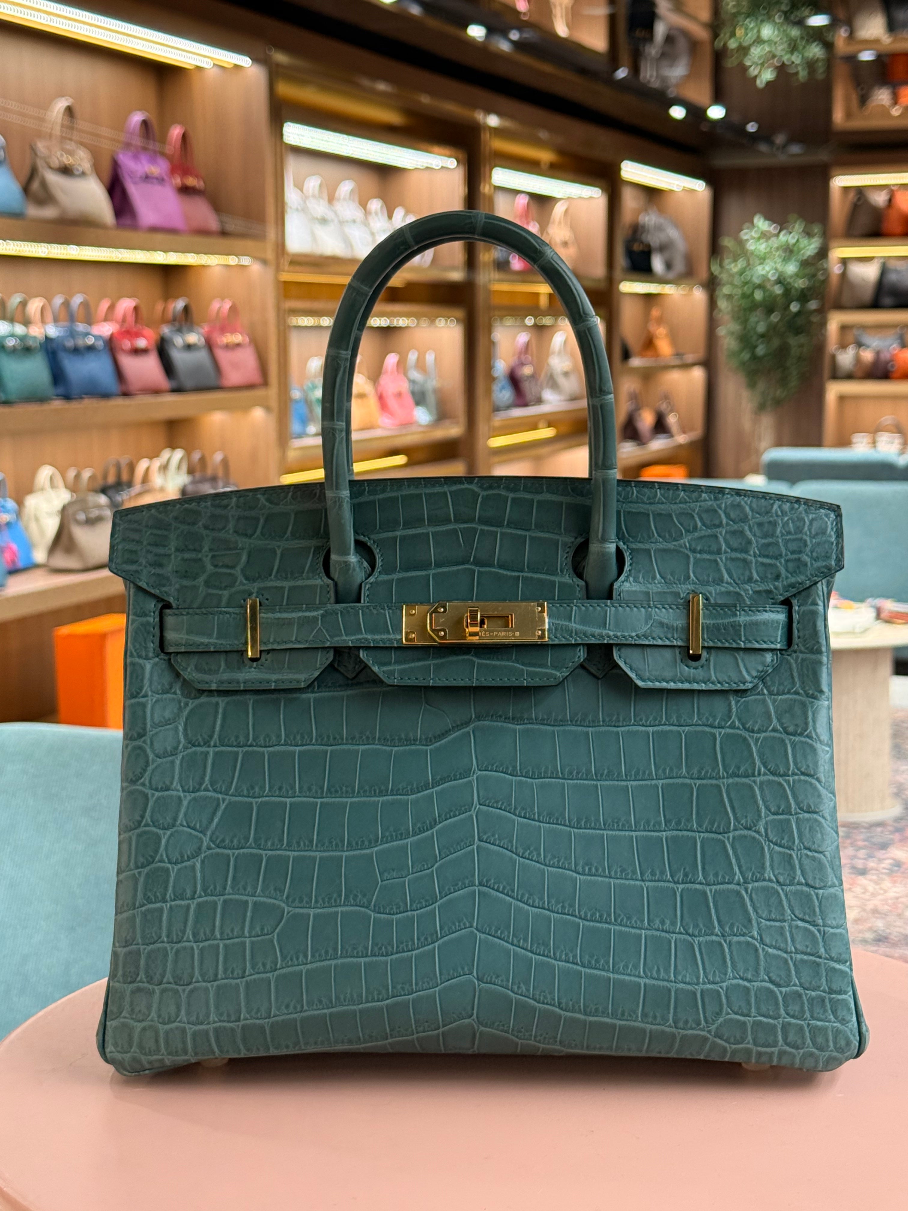 Hermes | Birkin (30) – Crocodile – Bleu Lagoon – Gold Hardware