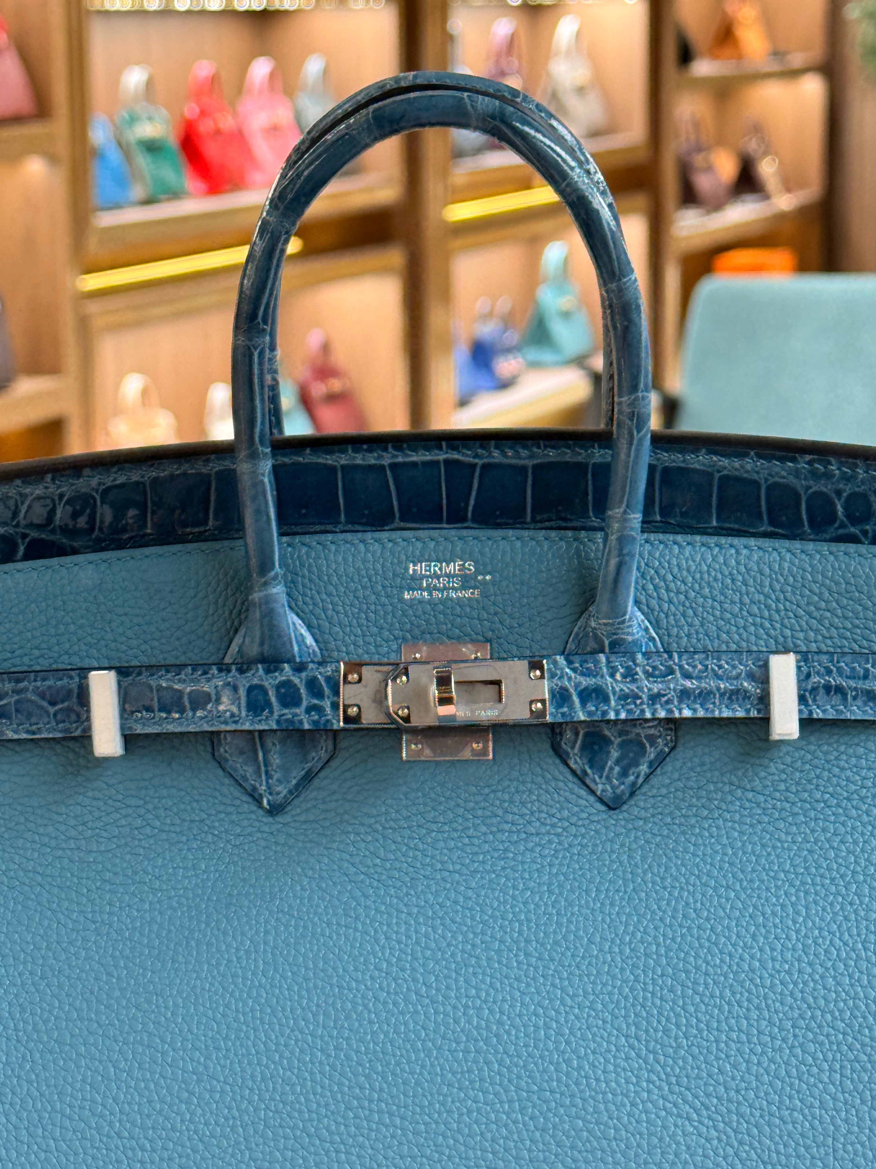 Hermes | Birkin (25) – Togo – Bleu Brume – Palladium Hardware
