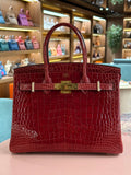 Hermes | Birkin (30) – Crocodile – Rouge H – Gold Hardware
