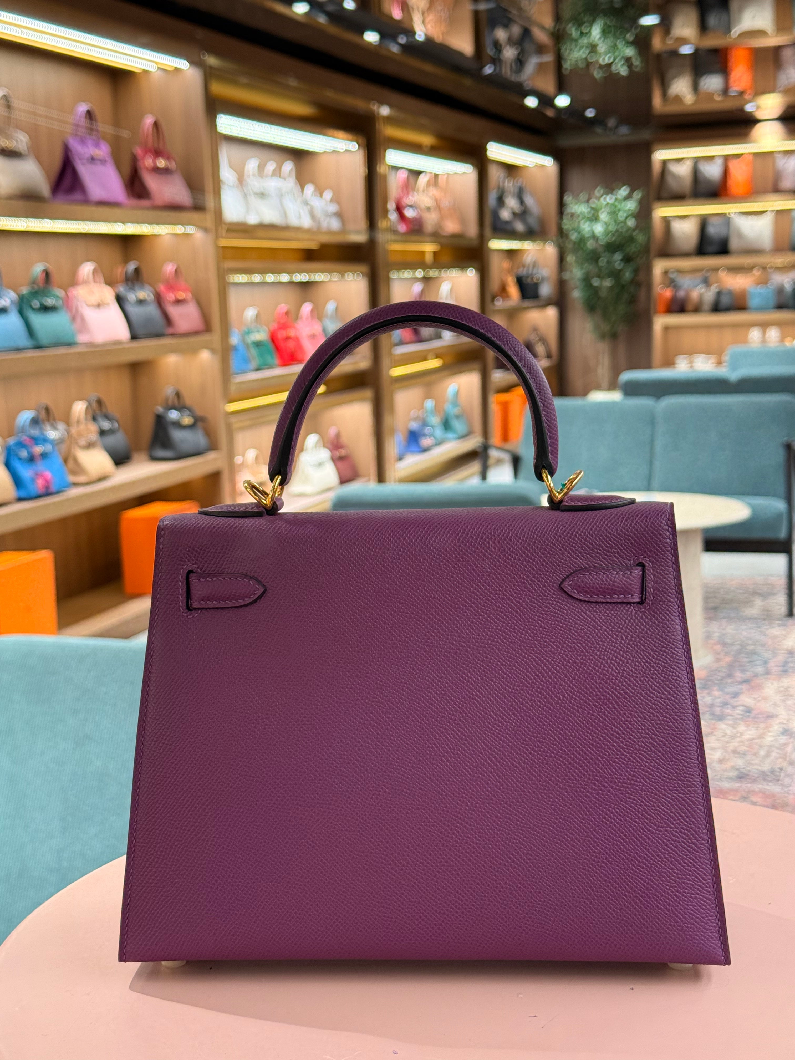 Hermes | Kelly (25) – Epsom – Violet – Gold Hardware