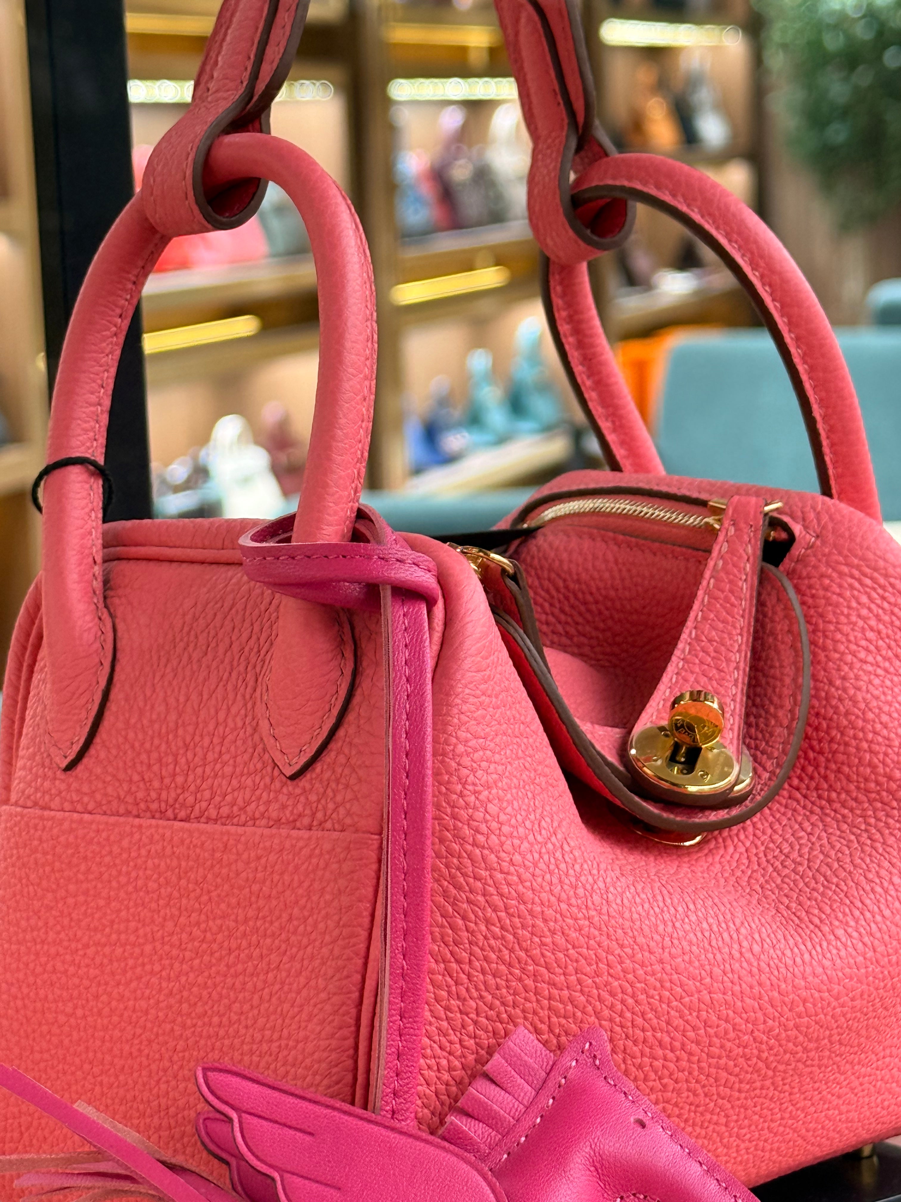 Hermes | Lindy – Togo – Rose Confetti – Gold Hardware
