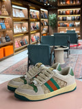 Gucci | Screener Trainer – Suede/Canvas – Beige/Green/Red – Gold Hardware