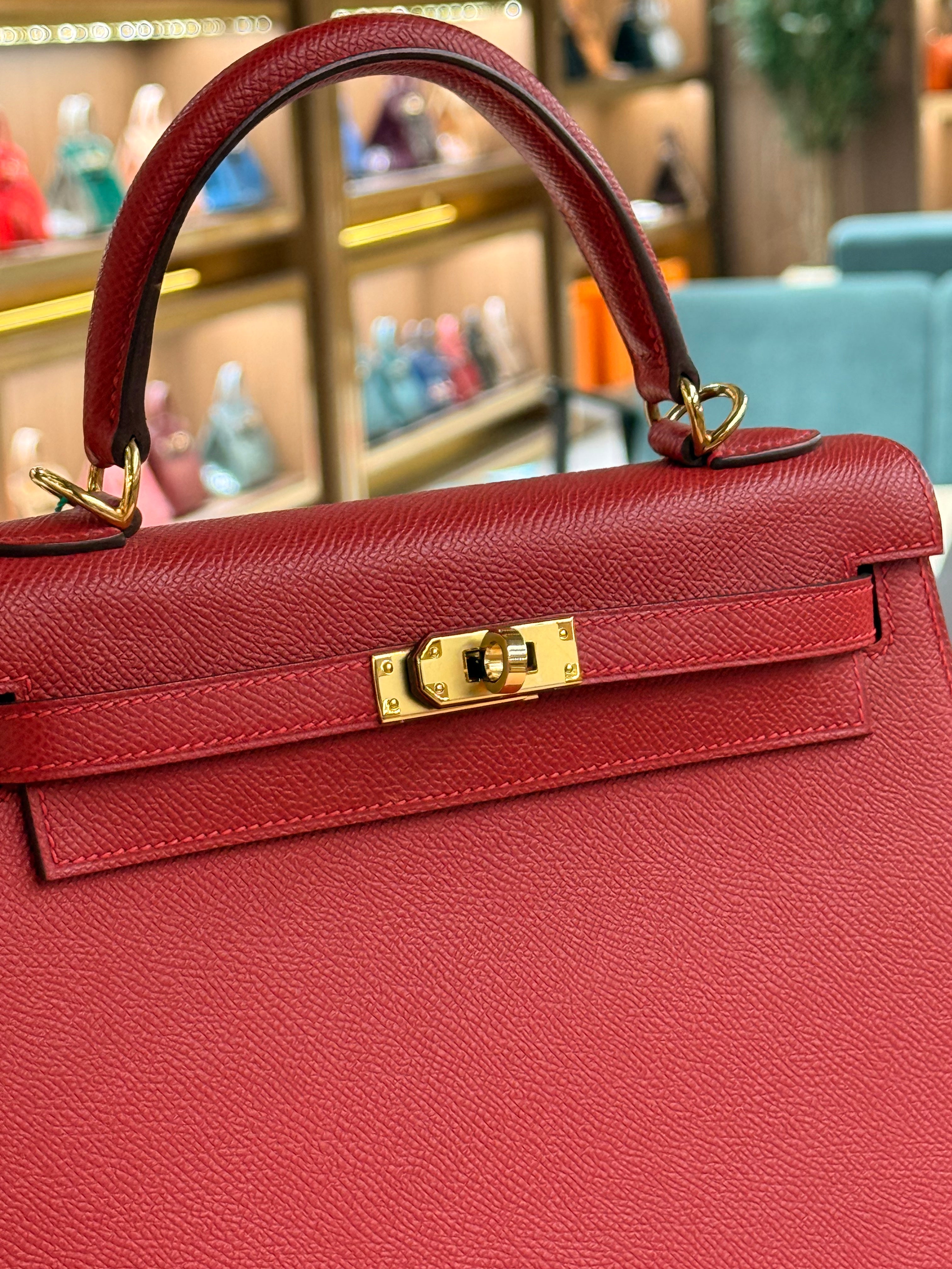 Hermes | Kelly (25) – Epsom – Rouge H – Gold Hardware