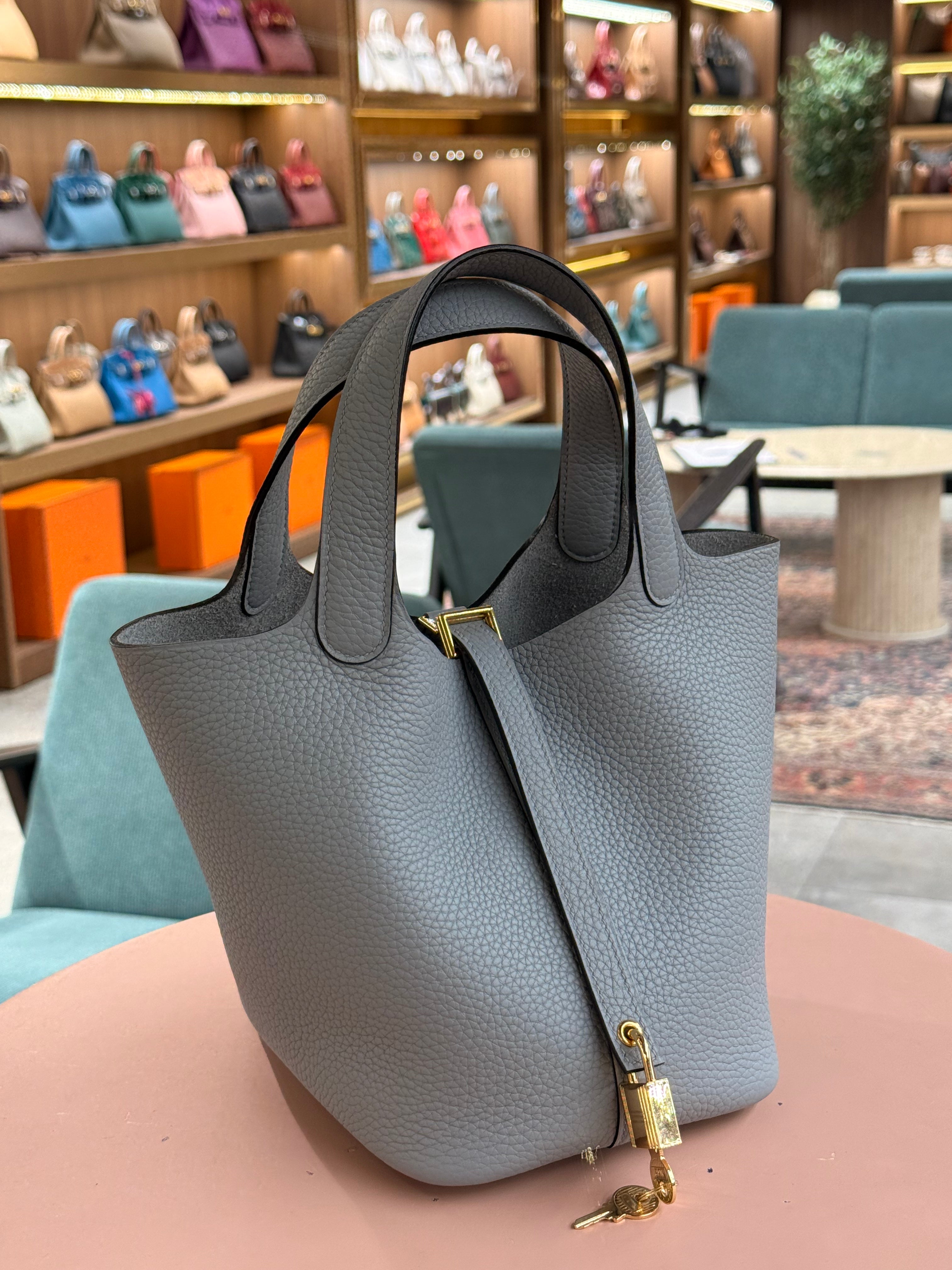 Hermes | Picotin – Clemence – Gris Perle – Gold Hardware