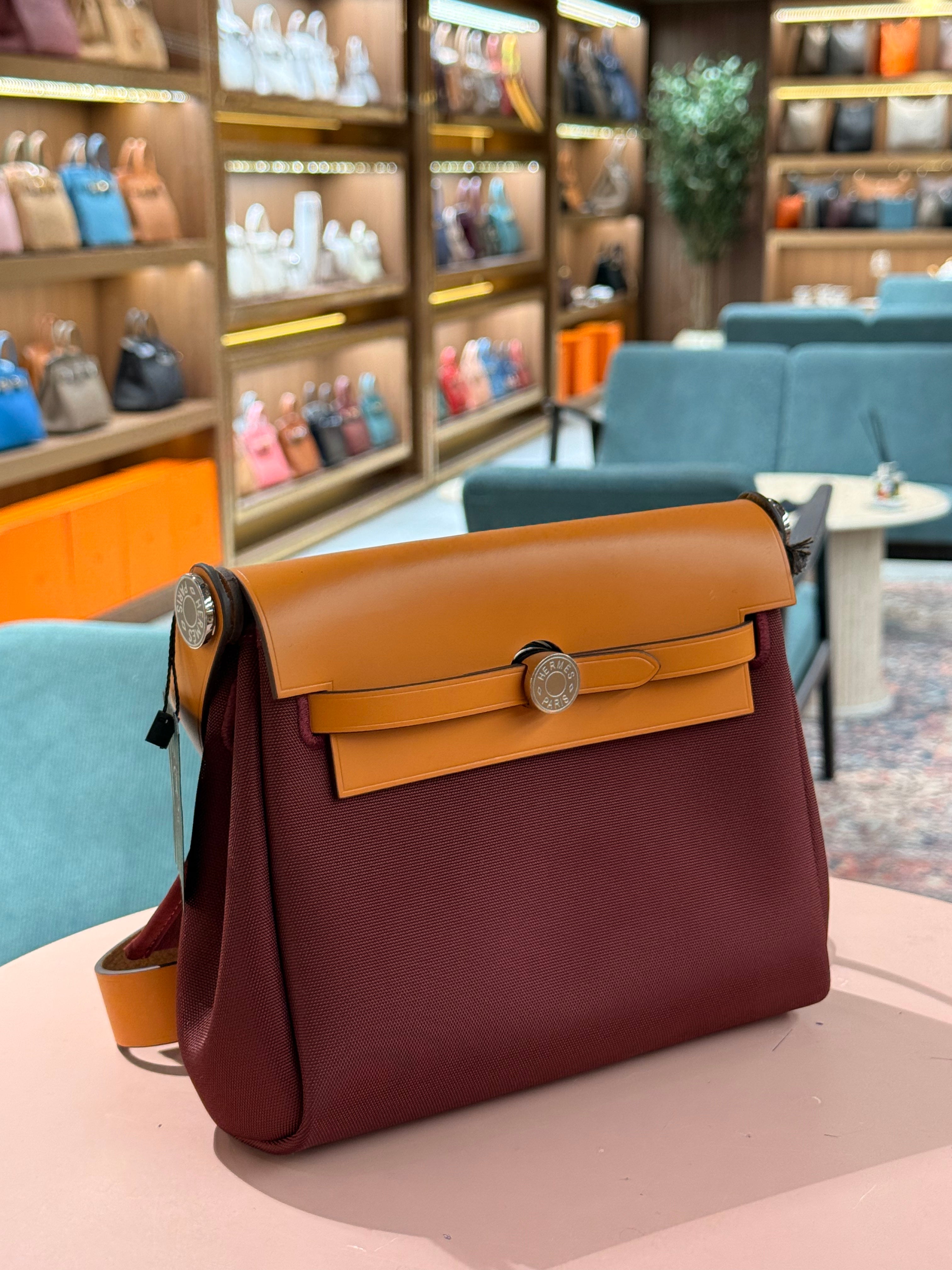 Hermes | Herbag (Mini) – Canvas – Rouge H/Jaune – Silver Hardware