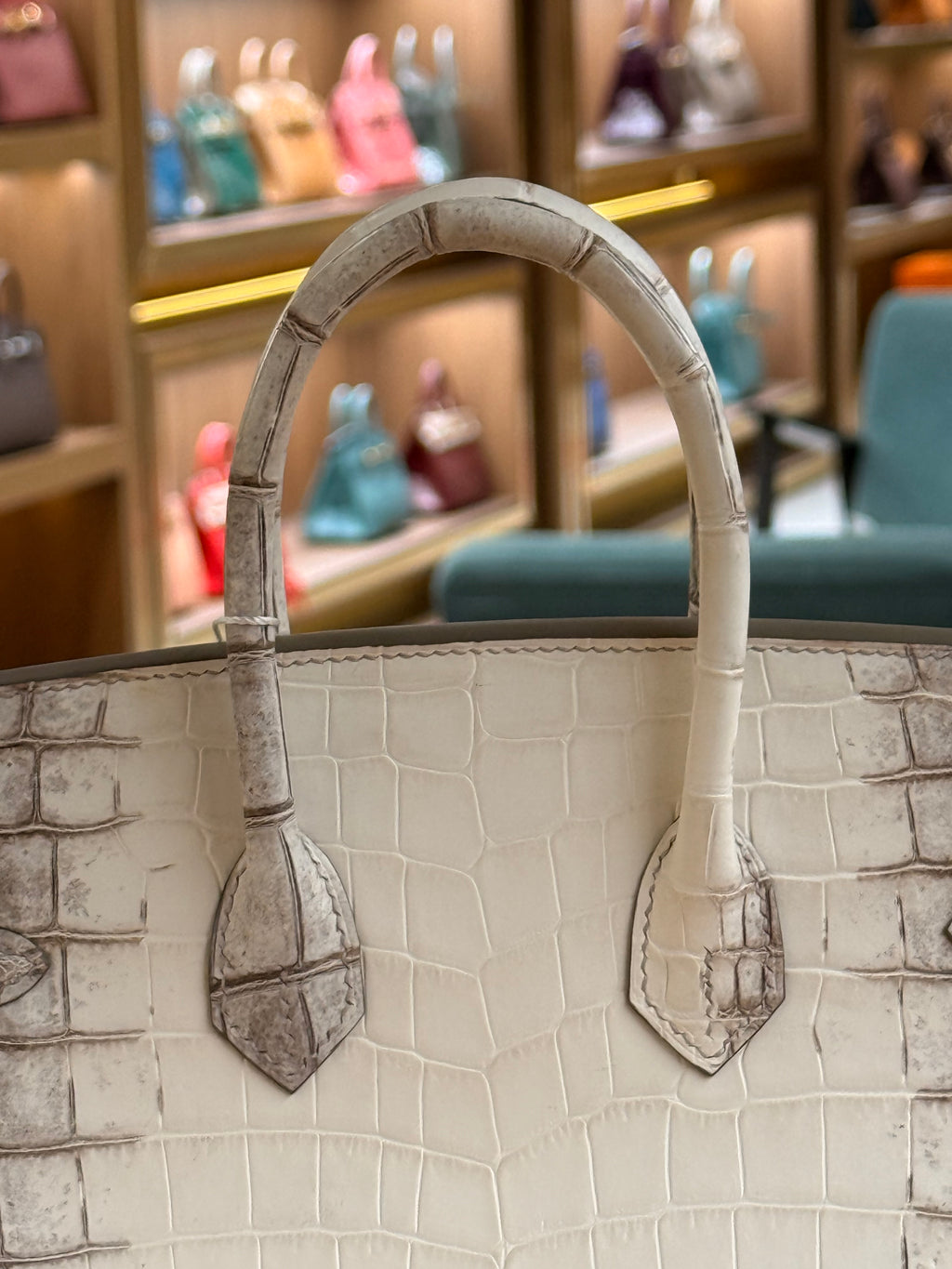 Hermes | Birkin (25) – Crocodile – Himalaya – Palladium Hardware
