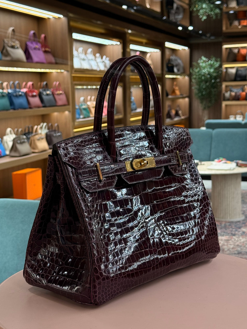 Hermes | Birkin (30) – Crocodile – Burgundy – Gold Hardware