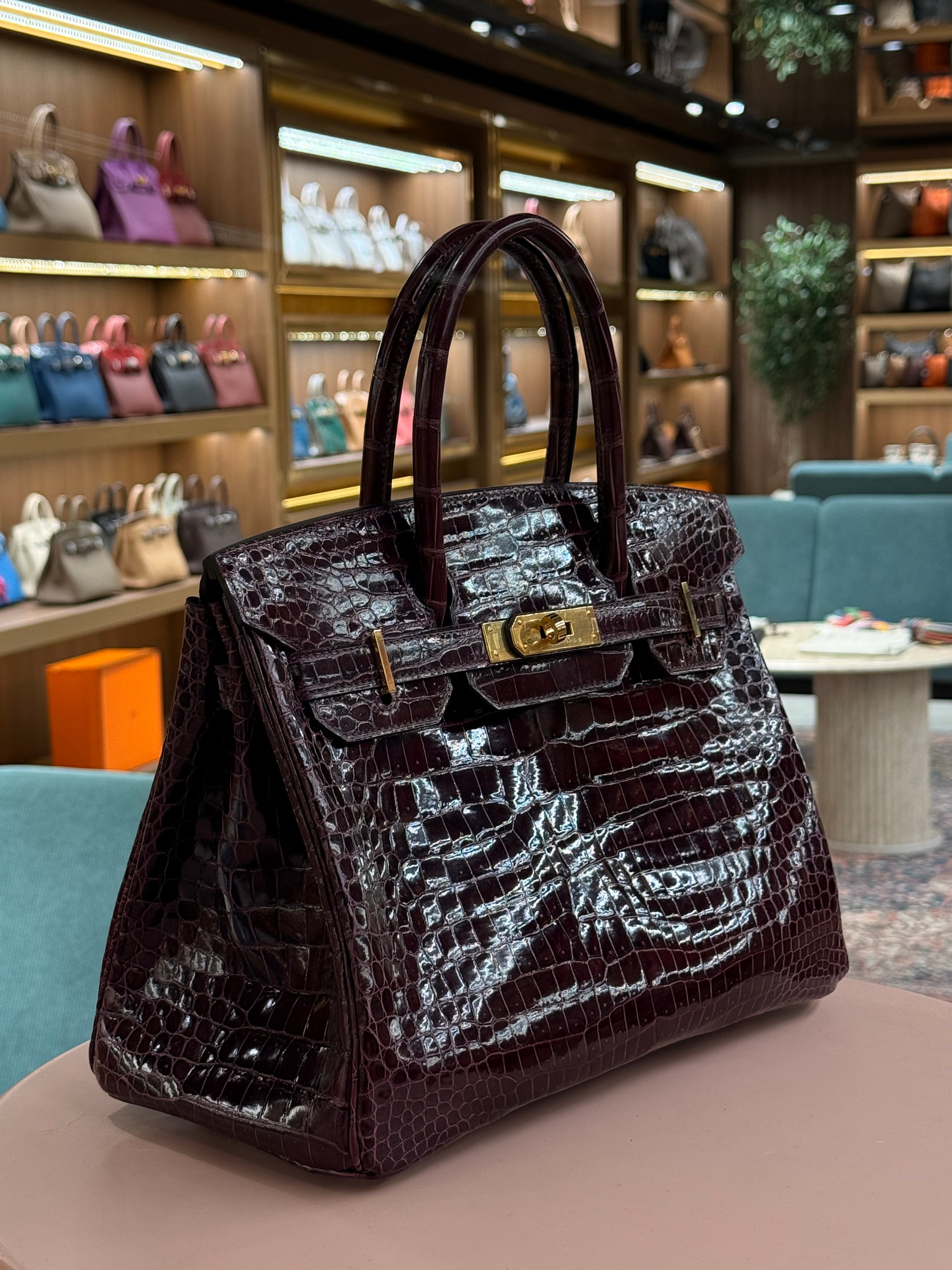 Hermes | Birkin (30) – Crocodile – Burgundy – Gold Hardware