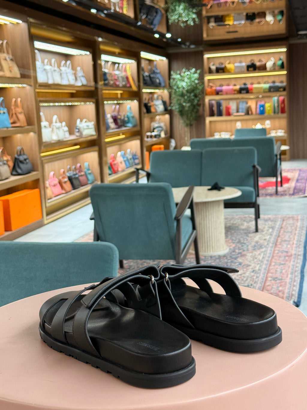 Hermes | Chypre-Sandal – Leather – Black – Silver Hardware