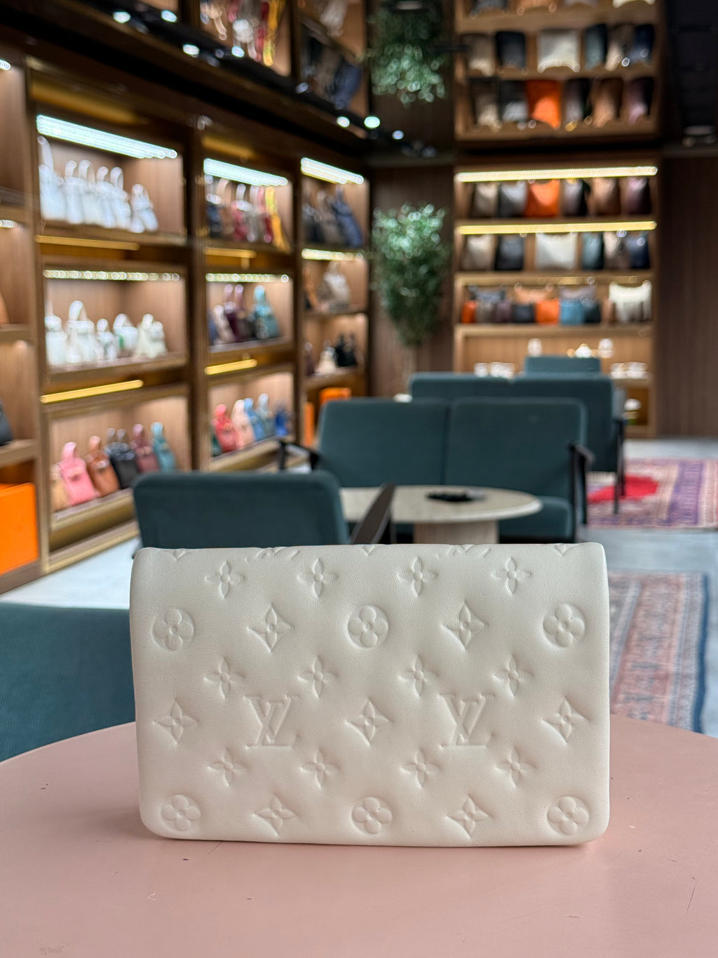 Louis Vuitton | Pochette Coussin – Leather – Cream – Gold Hardware