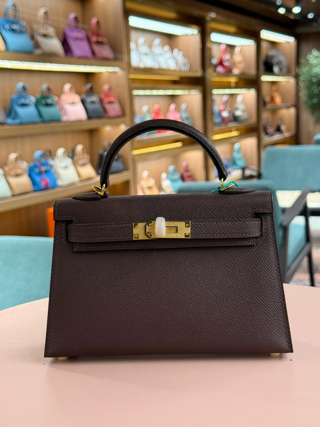 Hermes | Kelly (Mini) – Epsom – Brown – Gold Hardware