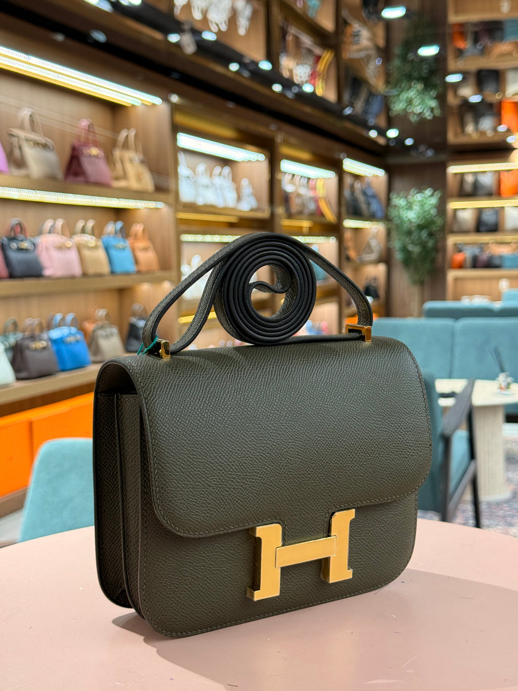 Hermes | Constance (18) – Epsom – Vert Fonce – Gold Hardware