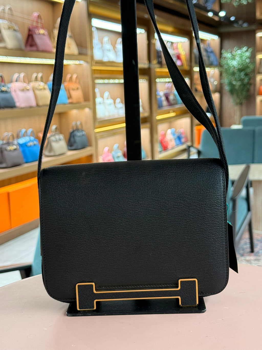 Hermes | Herbag Geta – Leather – Black – Gold Hardware