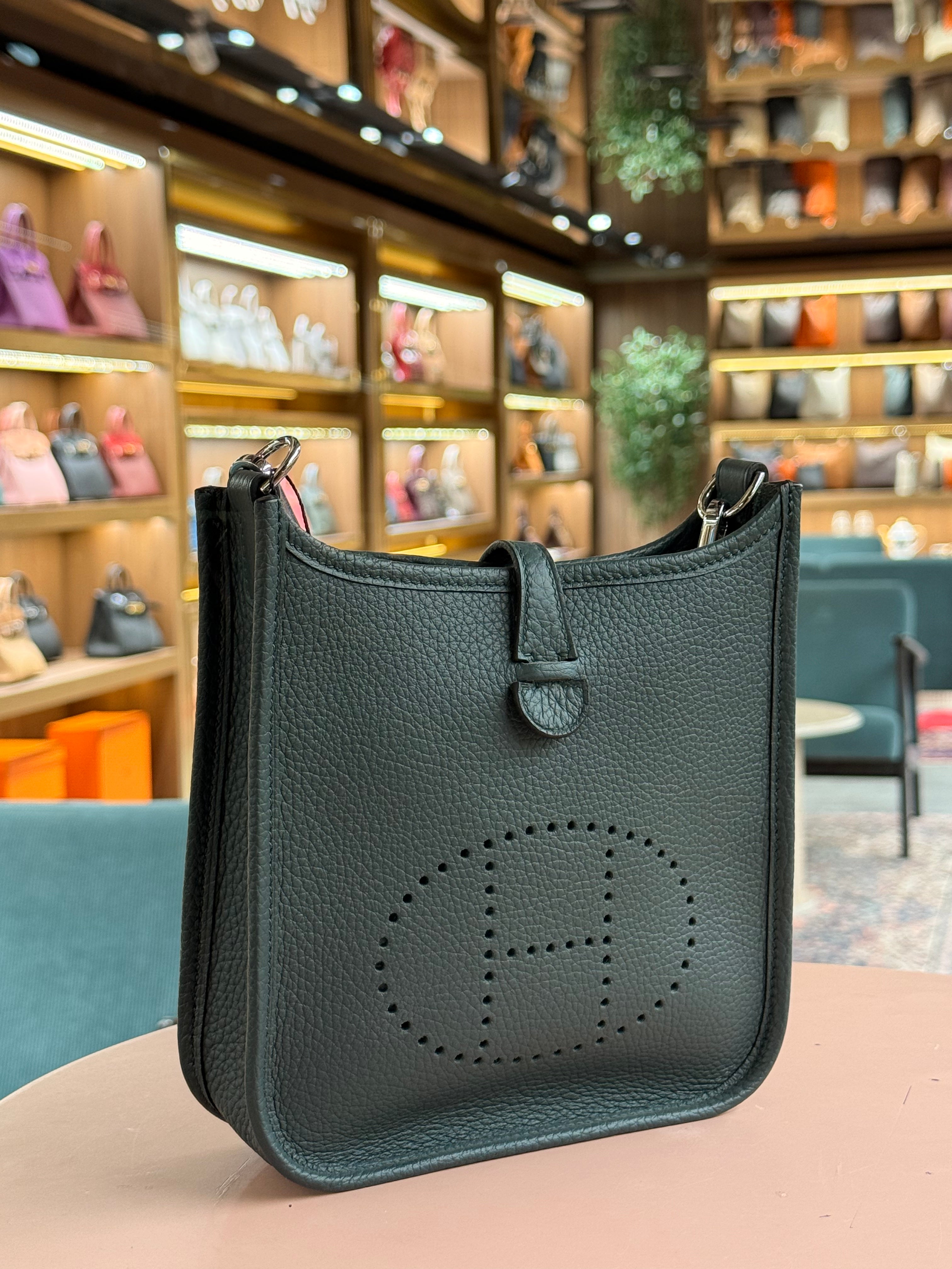 Hermes | Evelyne (Small) – Clemence – Vert Cypress – Palladium Hardware