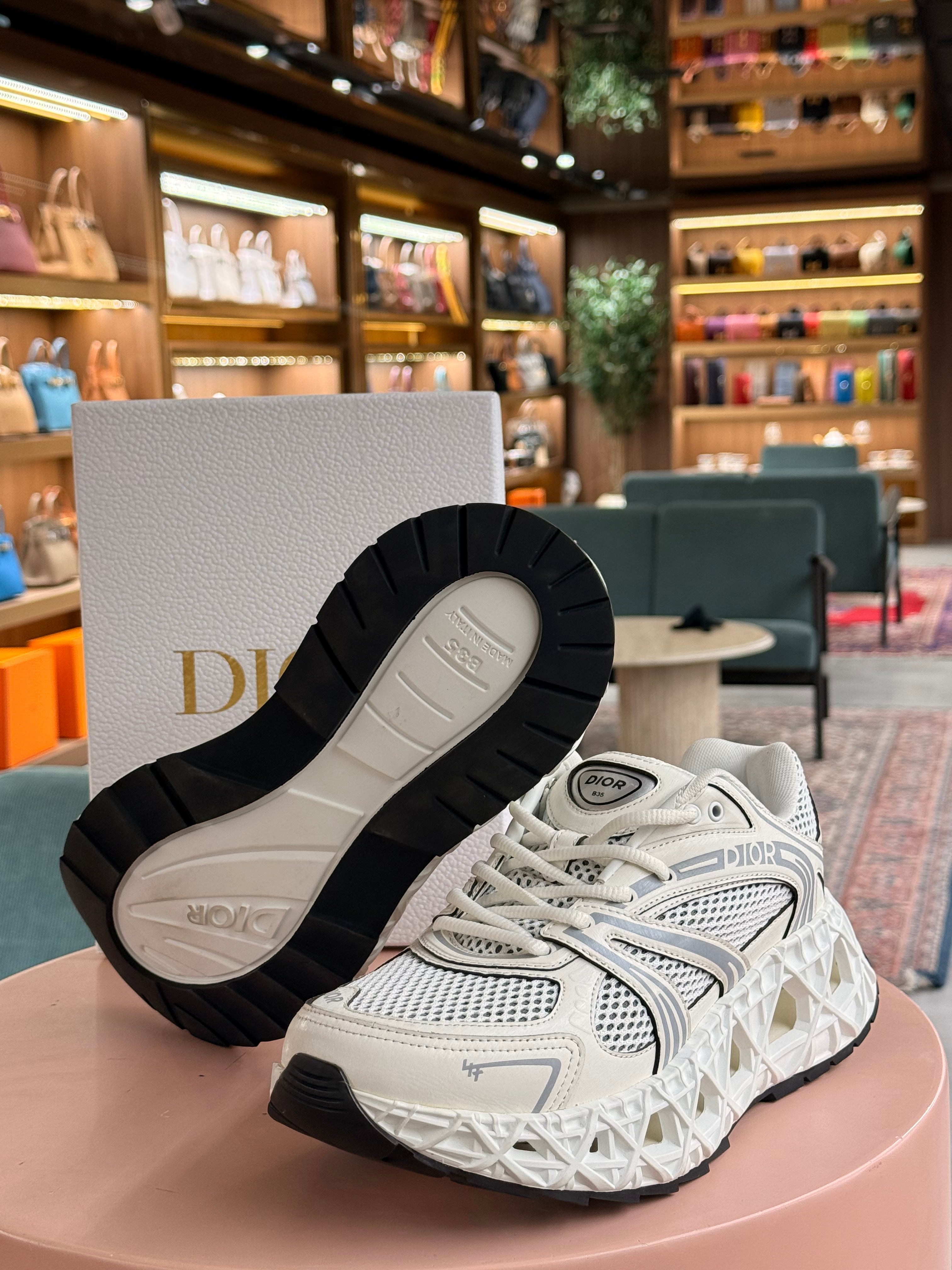 Dior | B35-NXXT-Sneaker – Mesh – White – Silver Hardware