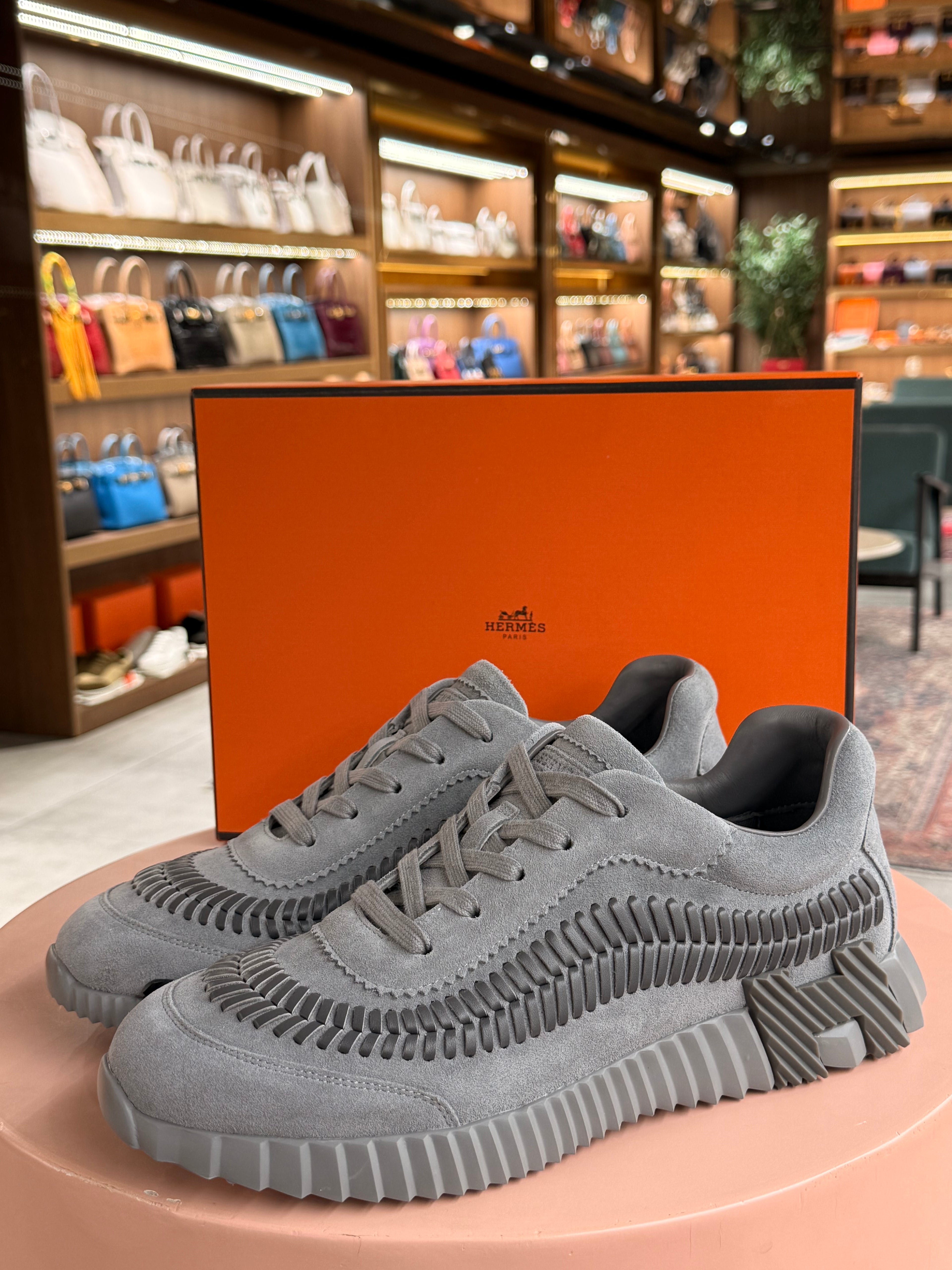 Hermes | Bouncing – Suede – Grey – Grey Hardware