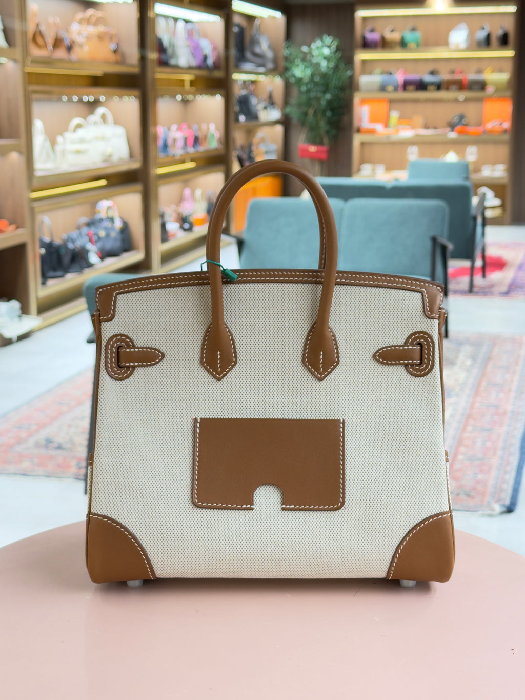 Hermes | Birkin (25) – Canvas – Natural – Gold Hardware