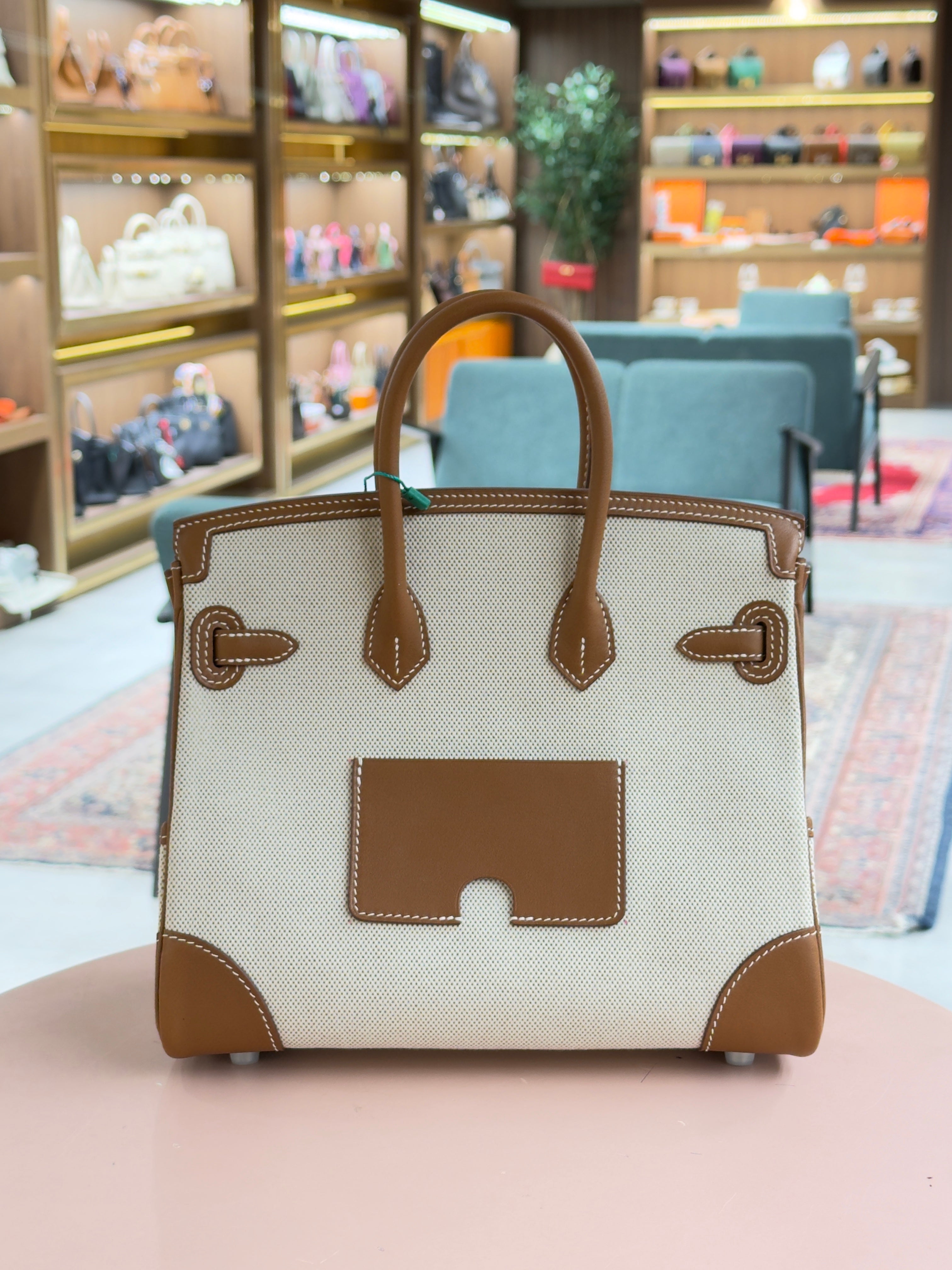 Hermes | Birkin (25) – Canvas – Natural – Gold Hardware