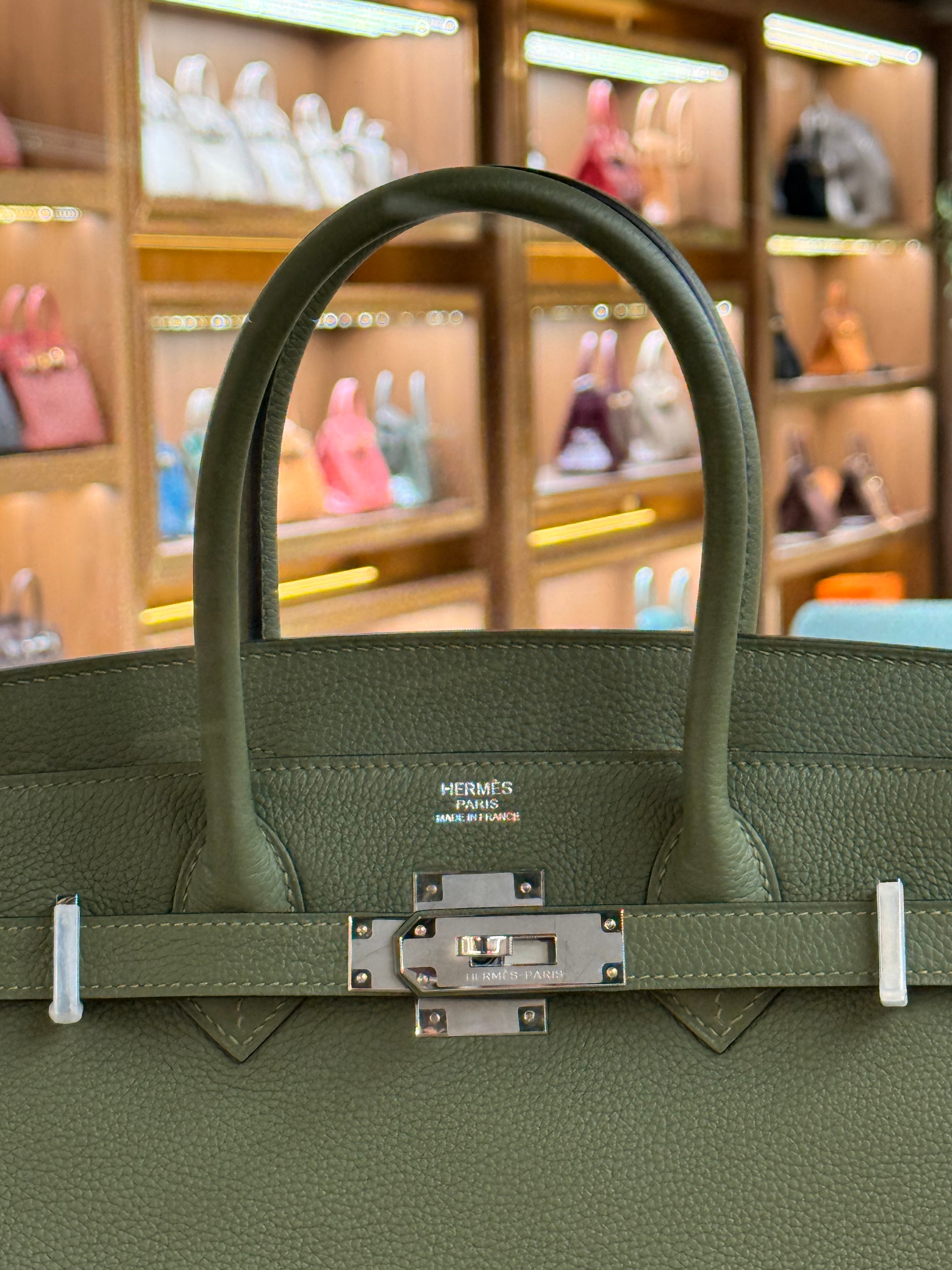 Hermes | Birkin (30) – Togo – Vert Olive – Palladium Hardware