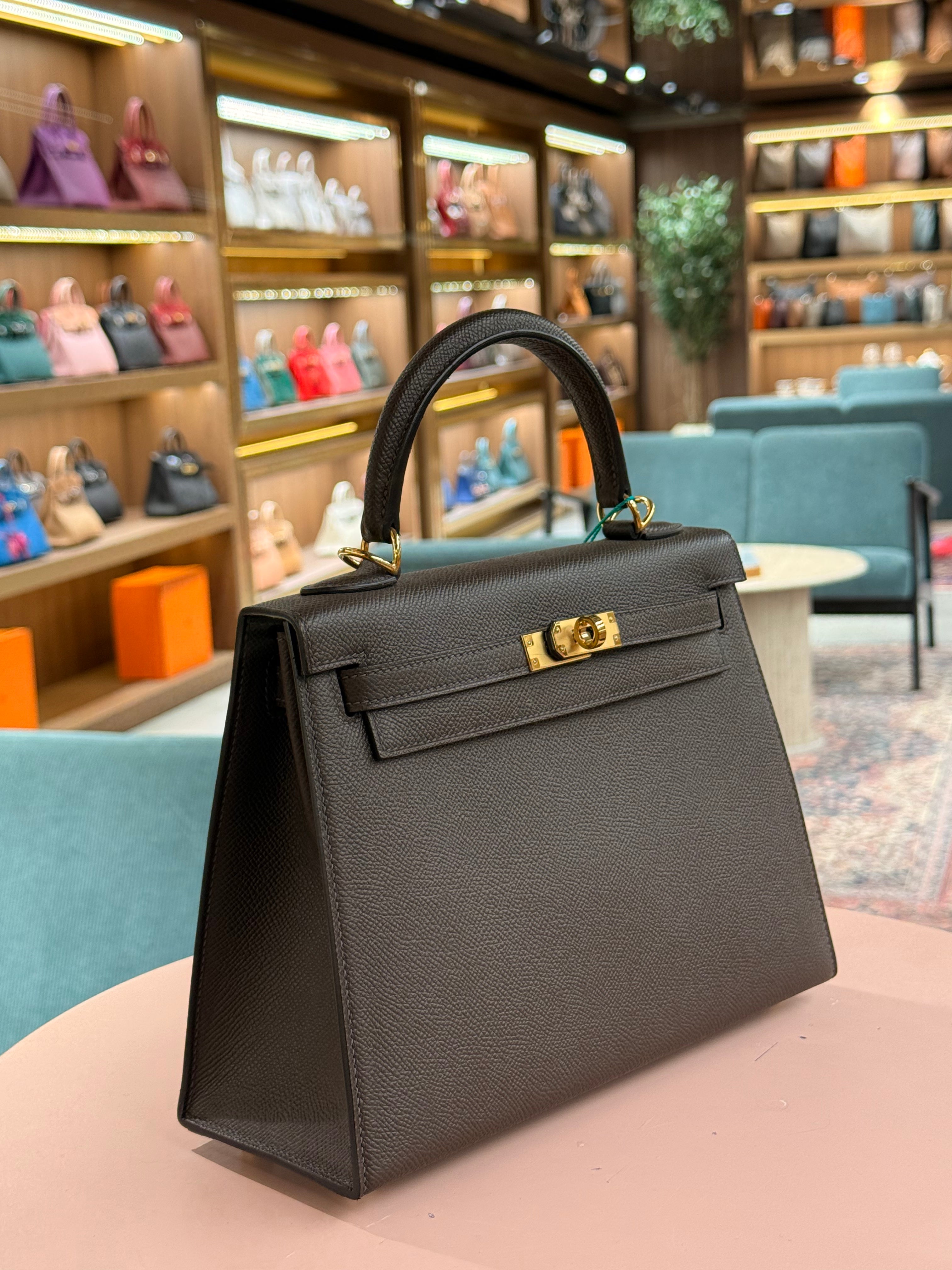 Hermes | Kelly (25) – Epsom – Etoupe – Gold Hardware