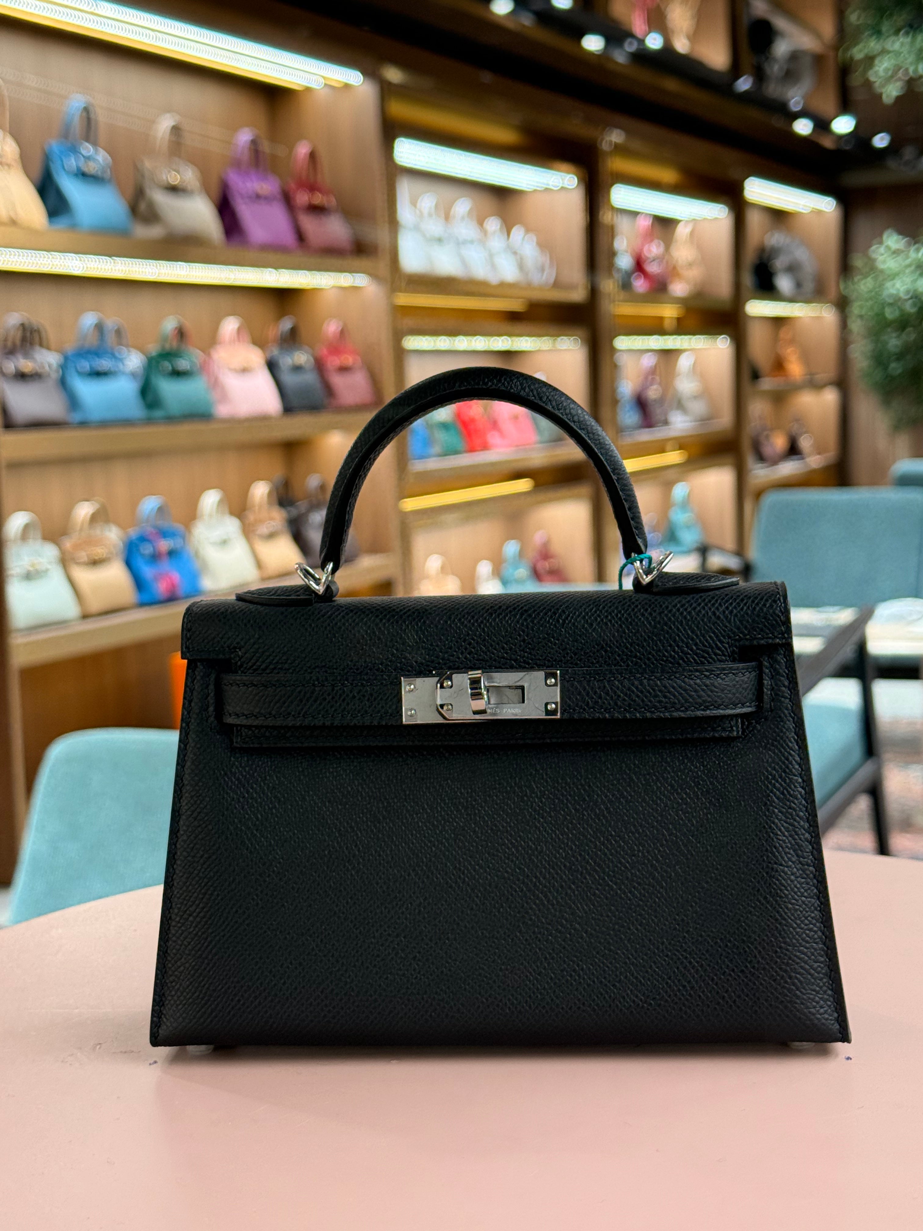 Hermes | Kelly (Mini) – Epsom – Black – Palladium Hardware