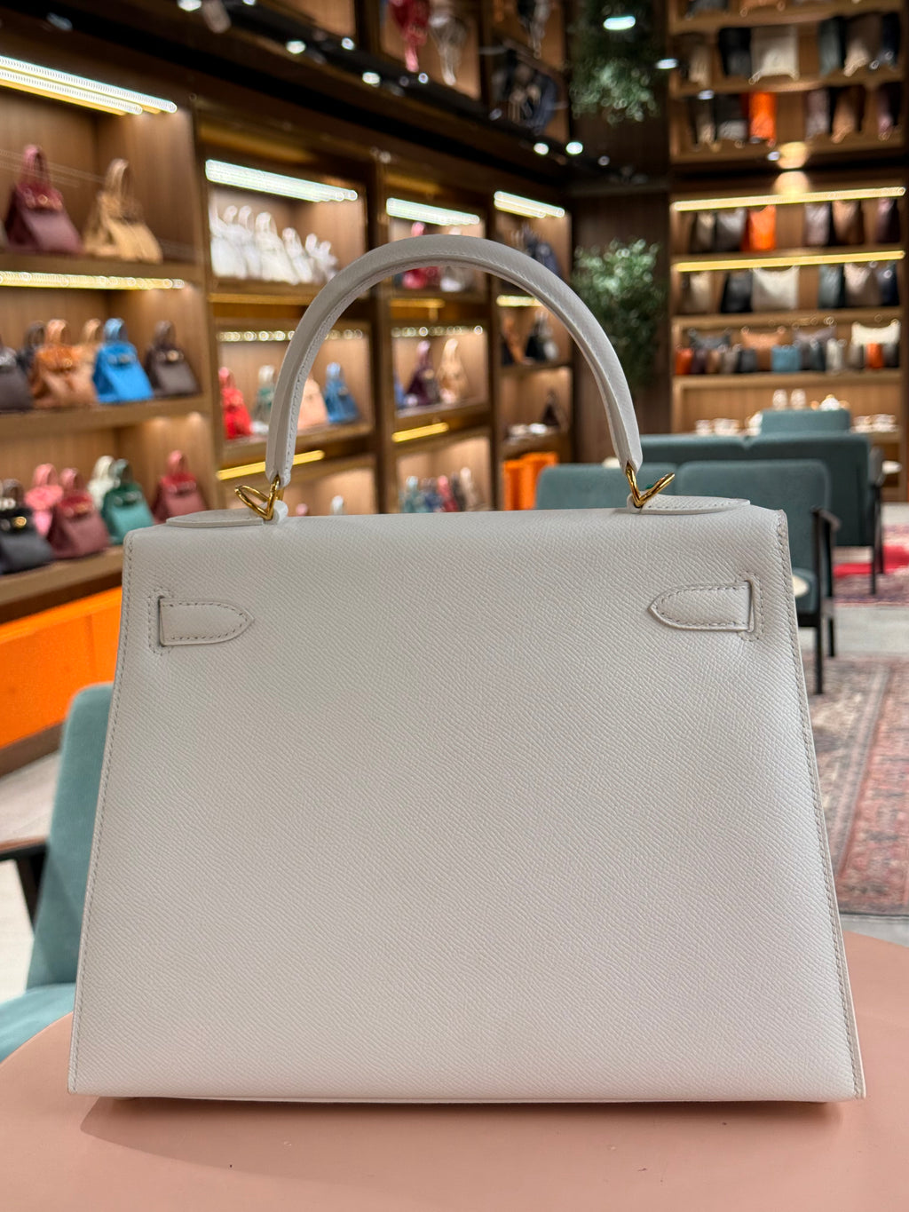 Hermes | Kelly (28) – Epsom – Blanc – Gold Hardware