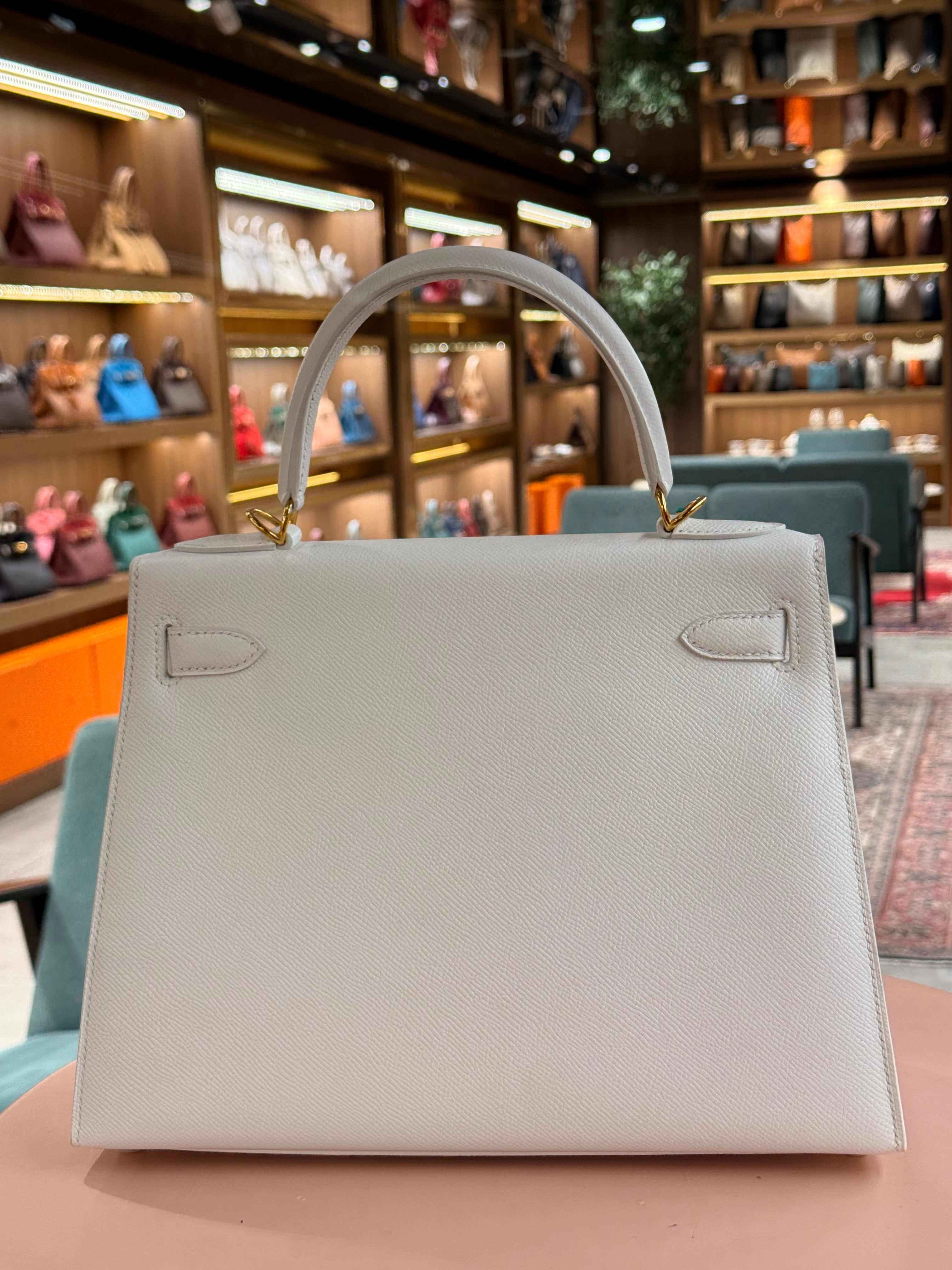 Hermes | Kelly (28) – Epsom – Blanc – Gold Hardware