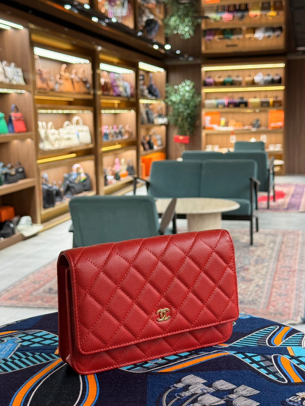 Chanel | Wallet on Chain (20) – Caviar – Red – Gold Hardware