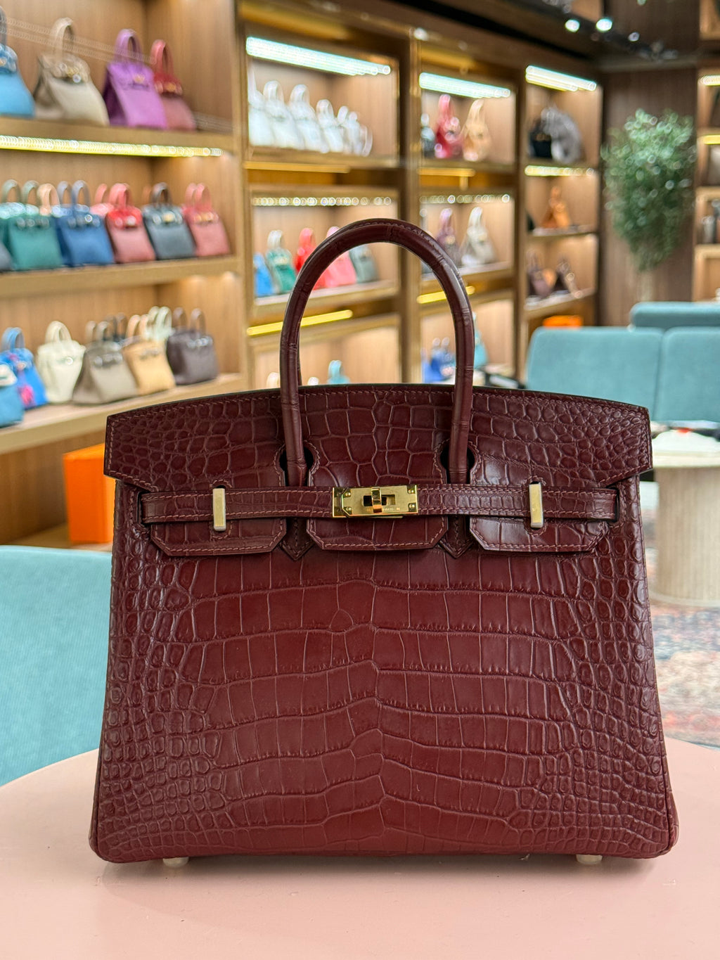 Hermes | Birkin (25) – Crocodile – Rouge H – Gold Hardware