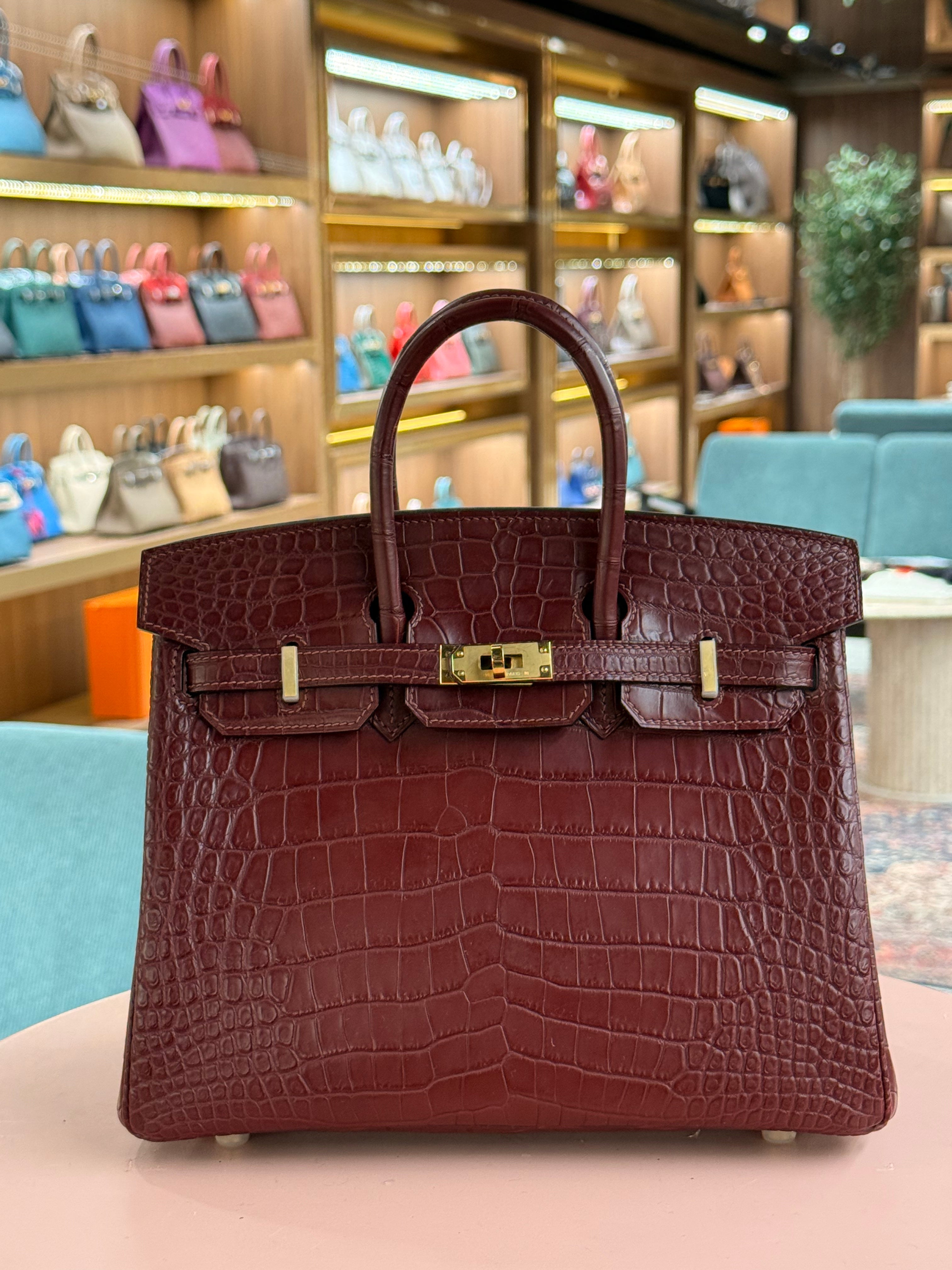 Hermes | Birkin (25) – Crocodile – Rouge H – Gold Hardware