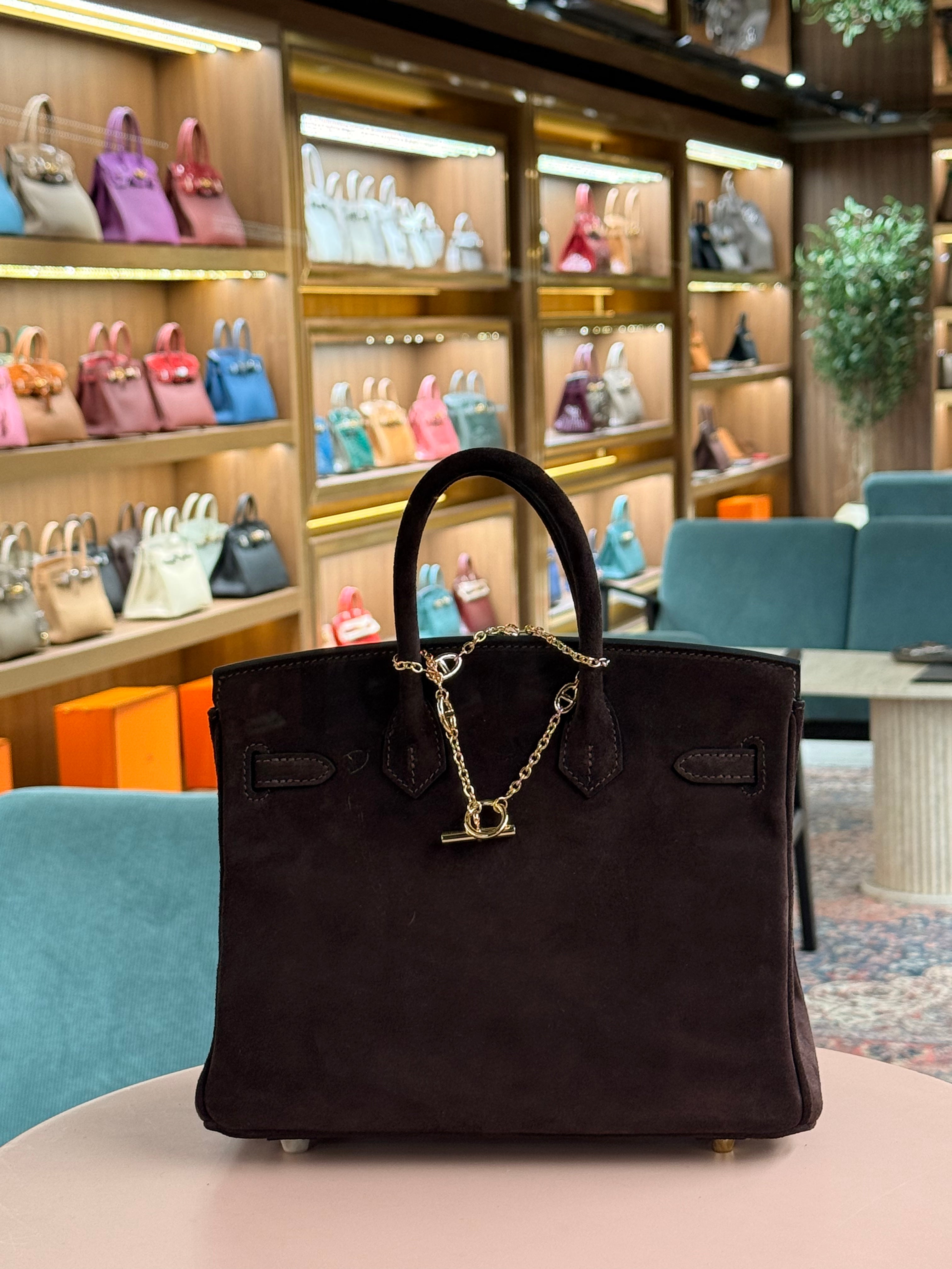 Hermes | Birkin (25) – Suede – Brown – Gold Hardware