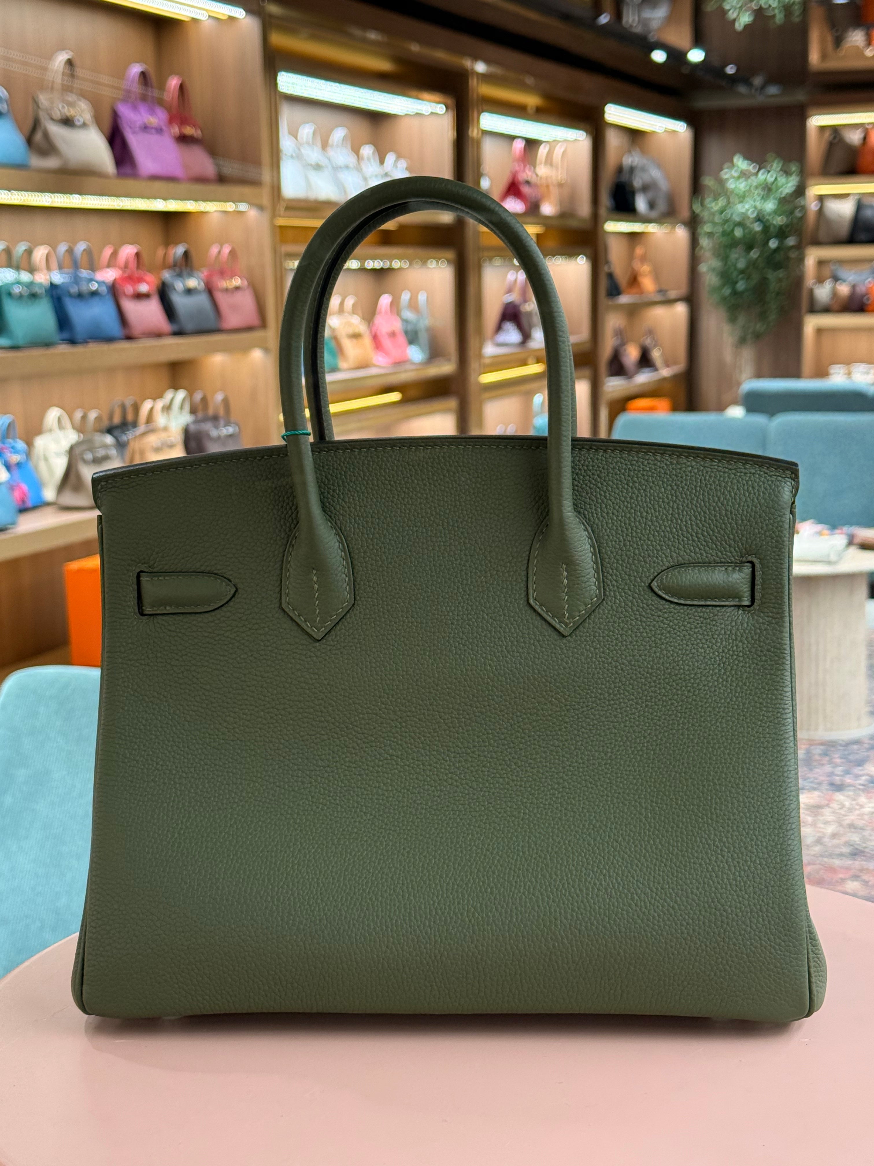 Hermes | Birkin (30) – Togo – Vert Olive – Palladium Hardware