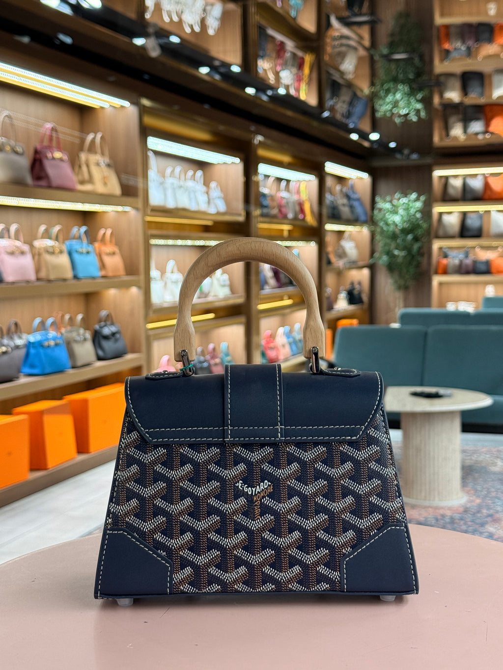 Goyard | Saigon (Mini) – Canvas – Navy/Beige – Silver Hardware