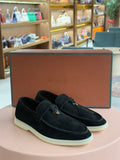 Loro Piana | Piana Summer Charms Walk Loafer – Suede – Black – Silver Hardware