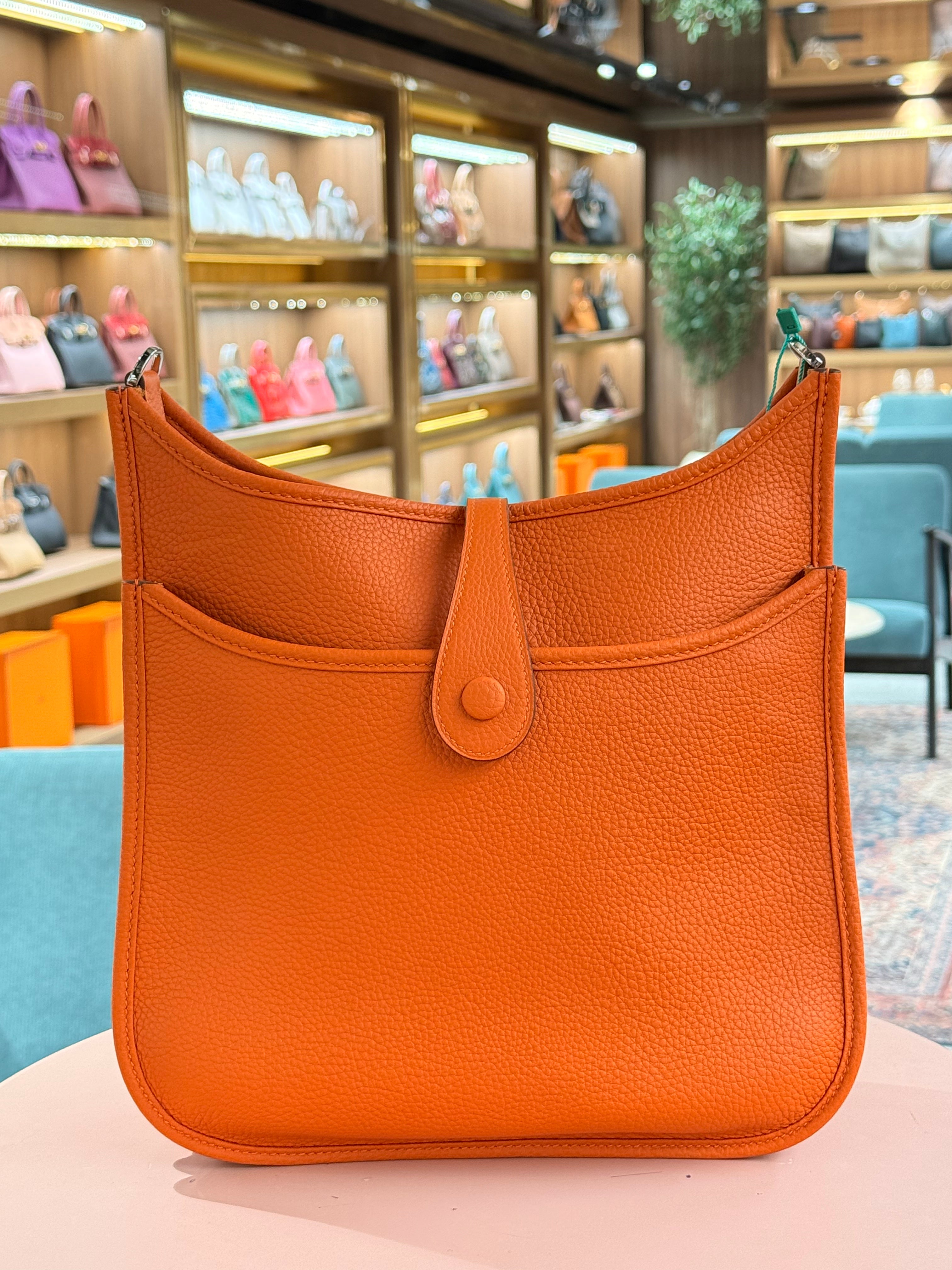 Hermes | Evelyne (Large) – Epsom – Orange – Palladium Hardware
