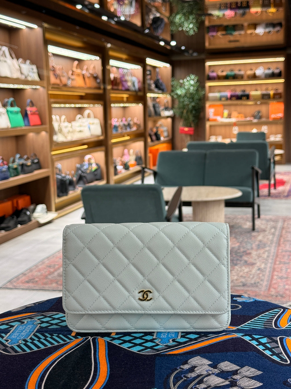 Chanel | Wallet on Chain (20) – Caviar – White – Gold Hardware