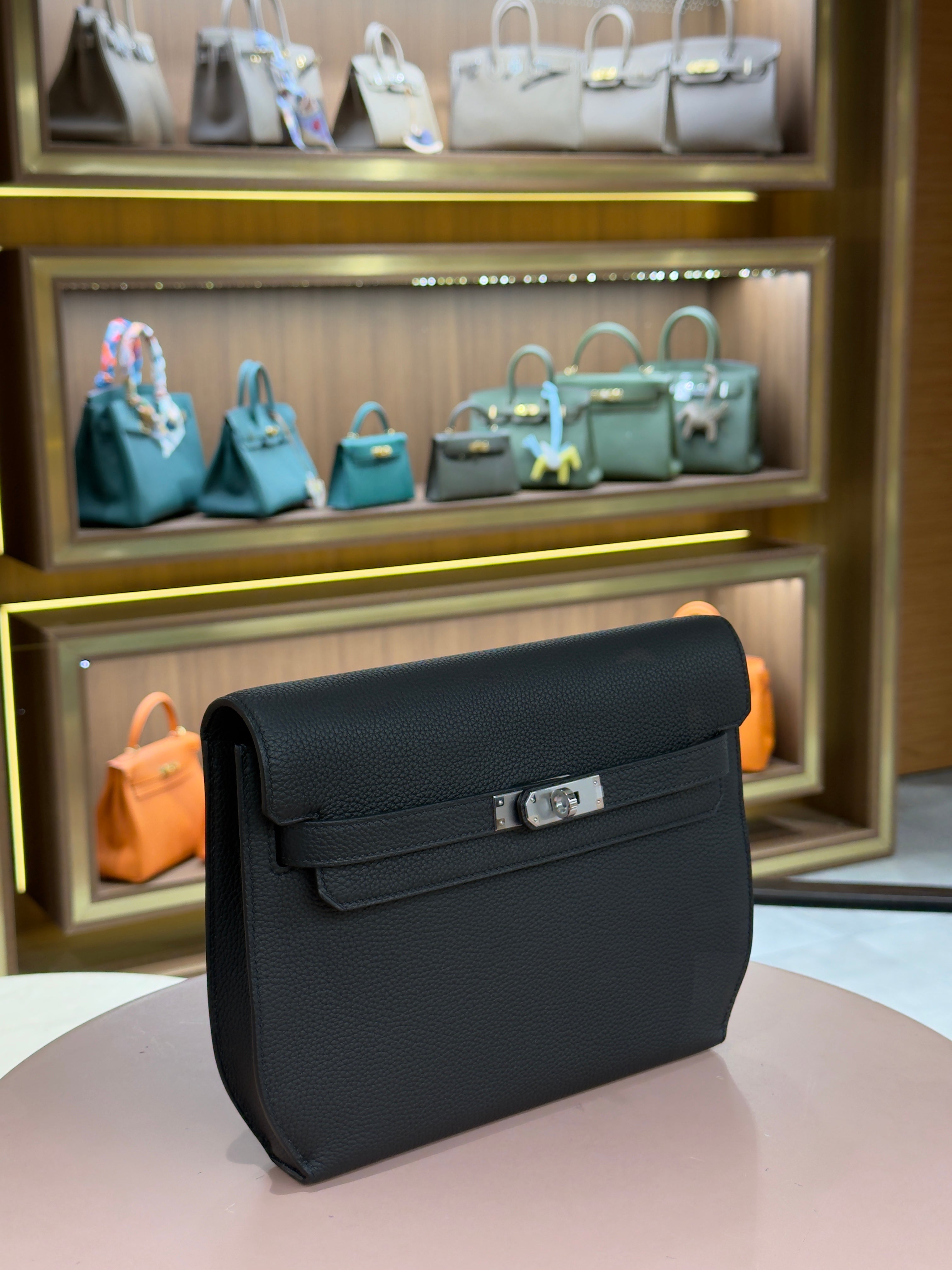 Hermes | Kelly Depeche – Togo – Black – Silver Hardware