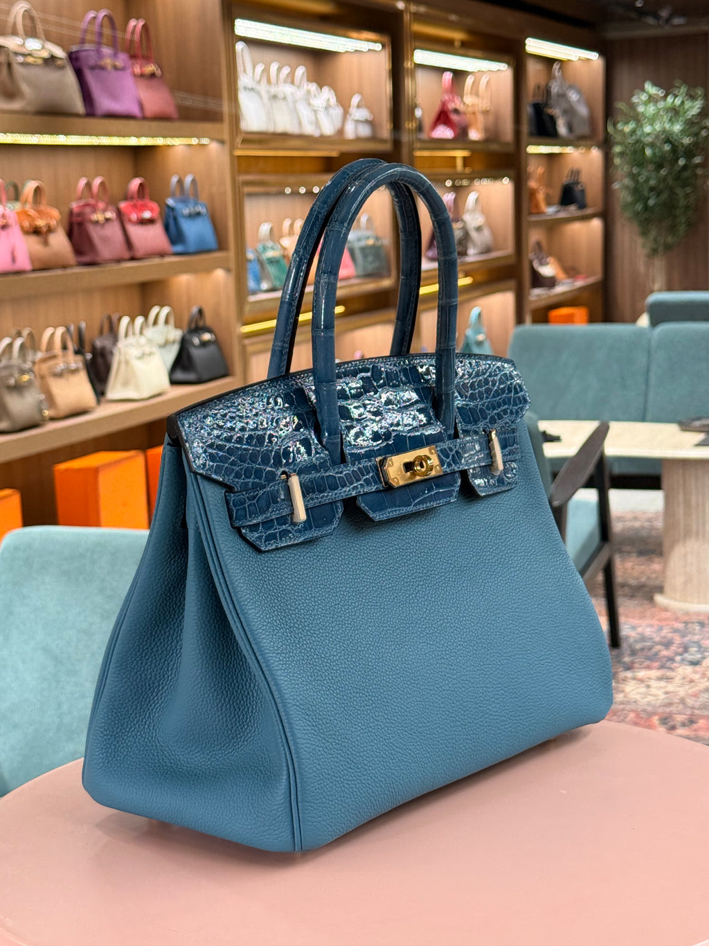 Hermes | Birkin (30) – Togo – Bleu Brume – Gold Hardware