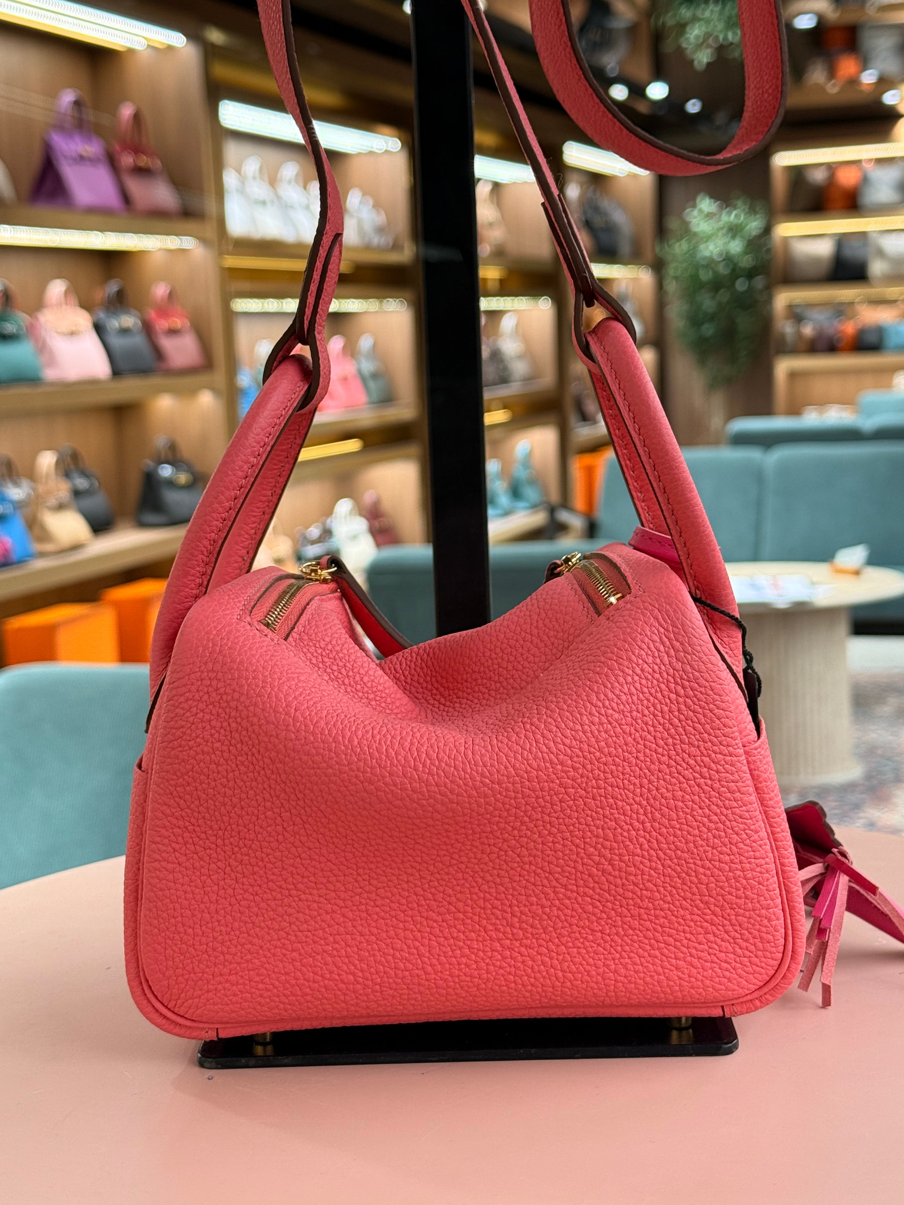 Hermes | Lindy – Togo – Rose Confetti – Gold Hardware