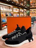 Hermes | Bouncing – Suede & Knit – Black – White Hardware