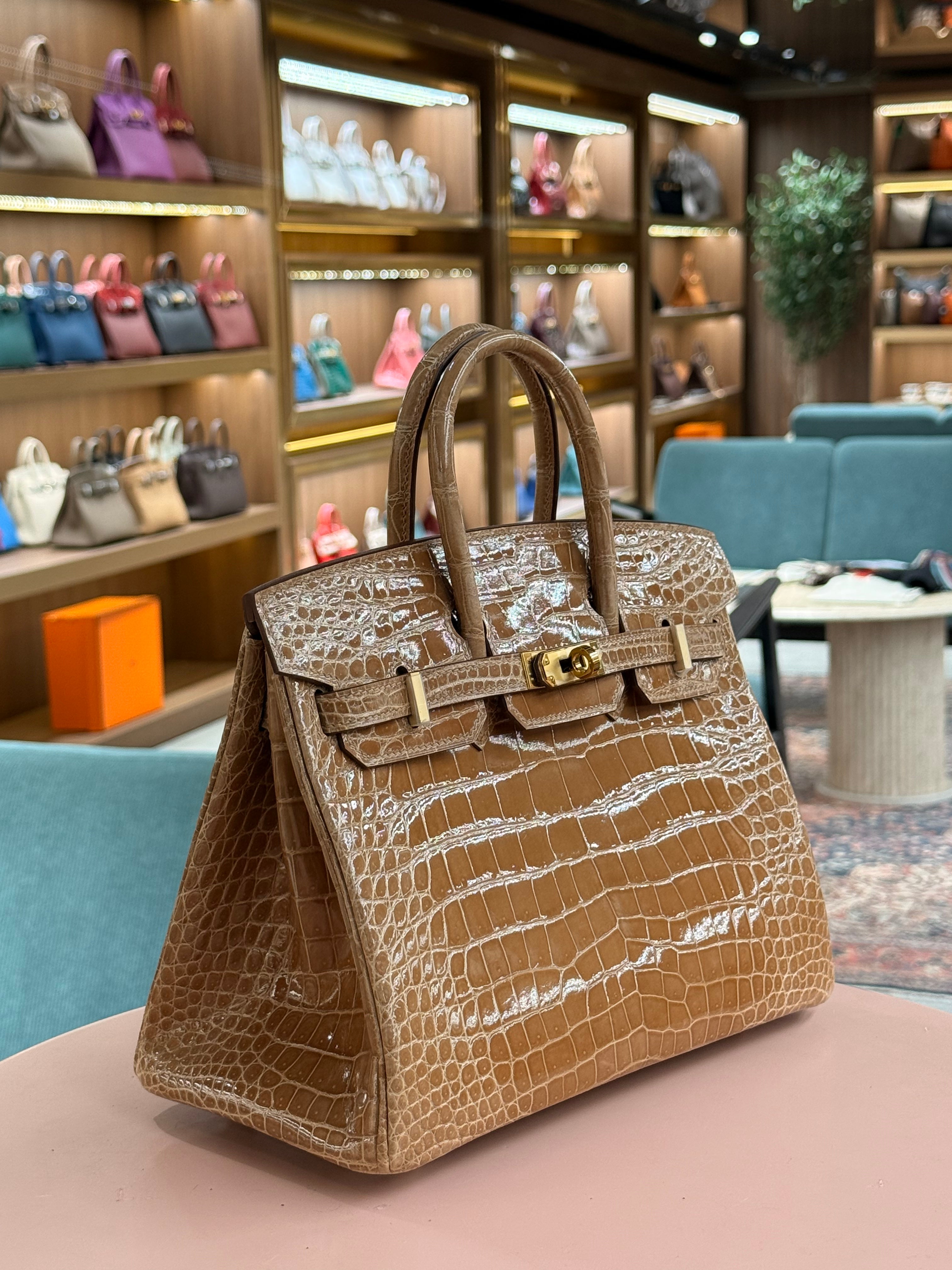 Hermes | Birkin (25) – Crocodile – Gold – Gold Hardware