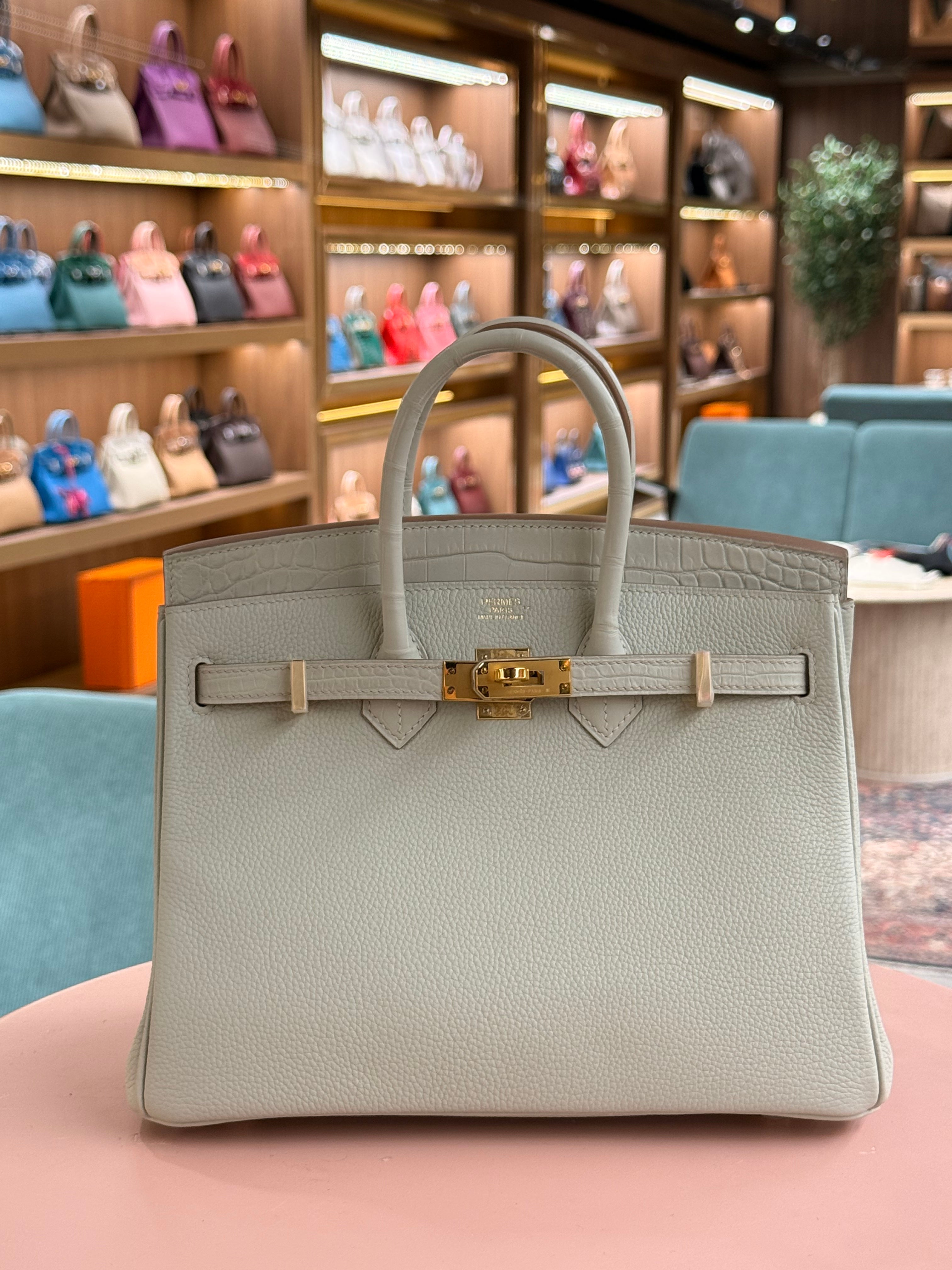 Hermes | Birkin (25) – Togo – Vert D'eau – Gold Hardware