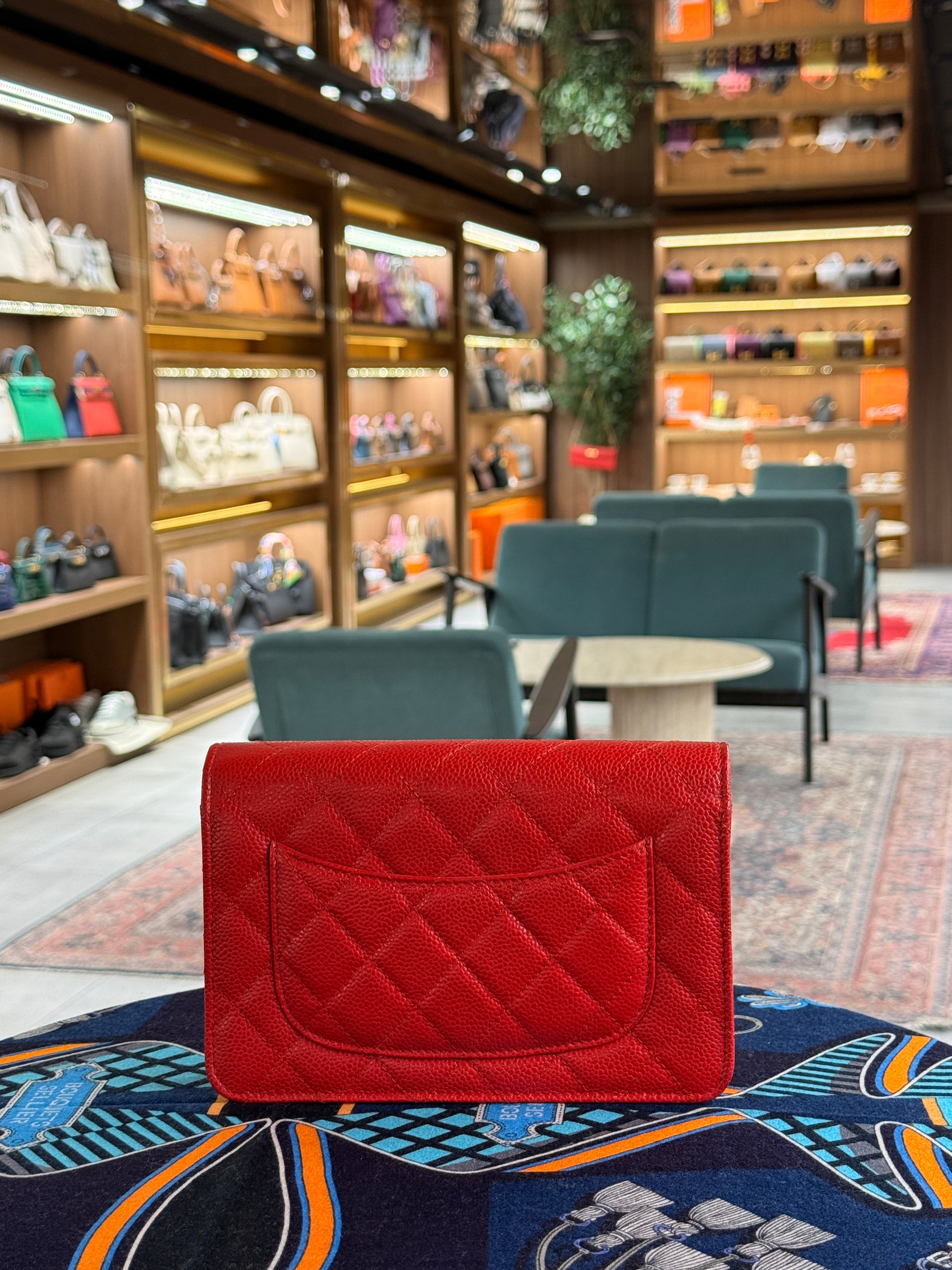 Chanel | Wallet on Chain (20) – Caviar – Red – Silver Hardware