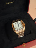 Cartier | Santos Man Watch – Stainless Steel – Silver – Rose Gold
