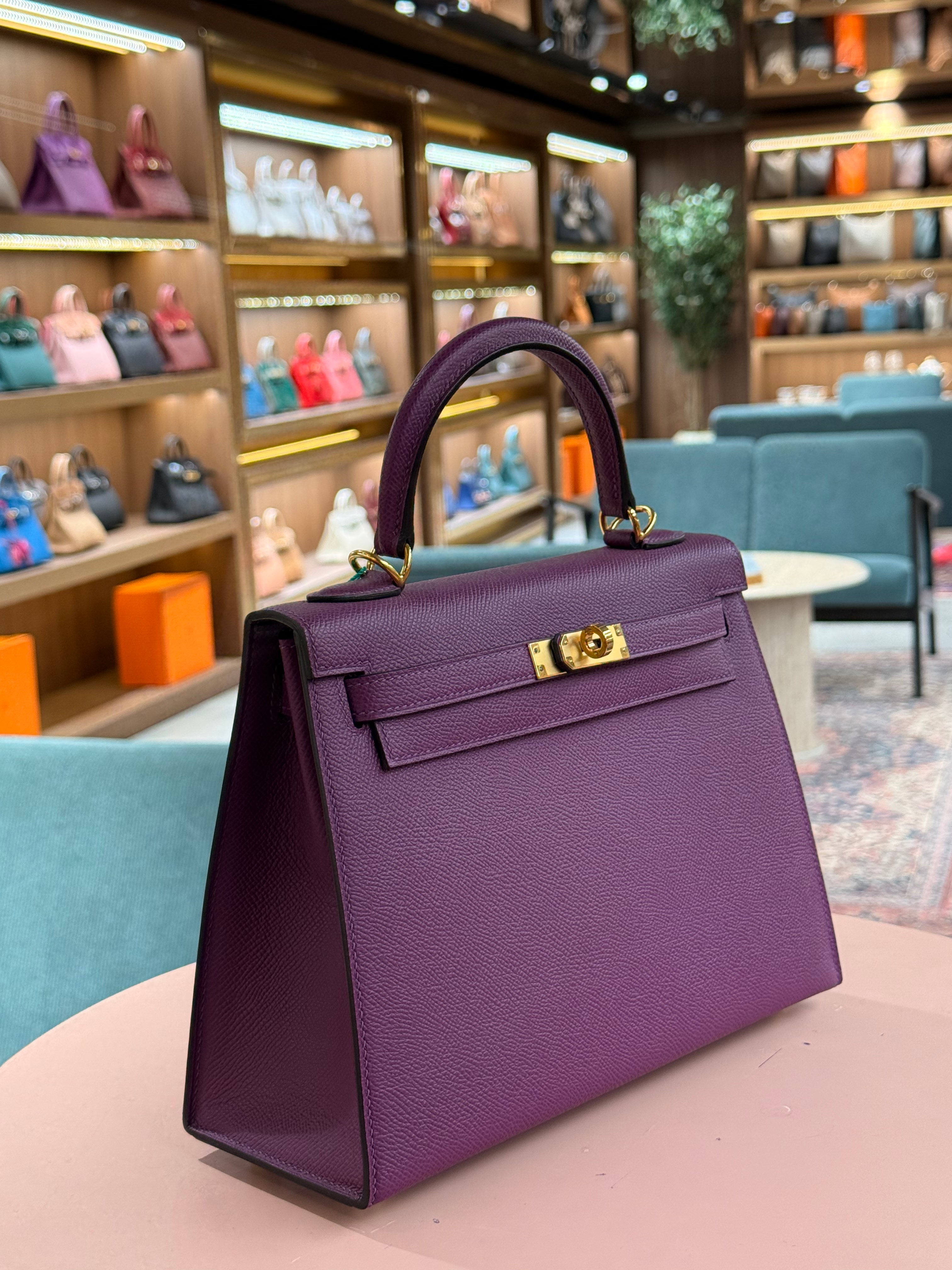Hermes | Kelly (25) – Epsom – Violet – Gold Hardware