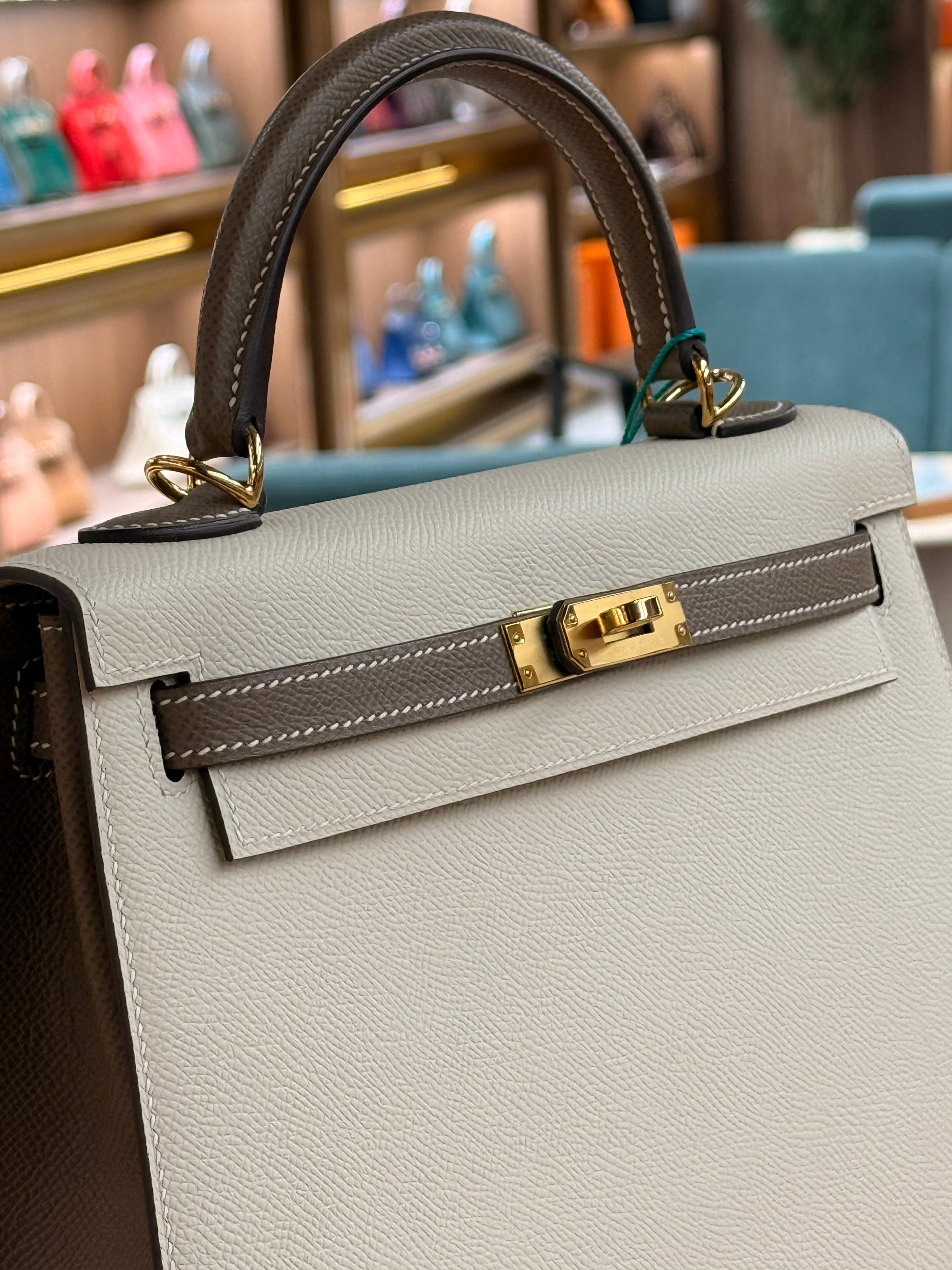 Hermes | Kelly (25) – Epsom – Cream – Gold Hardware