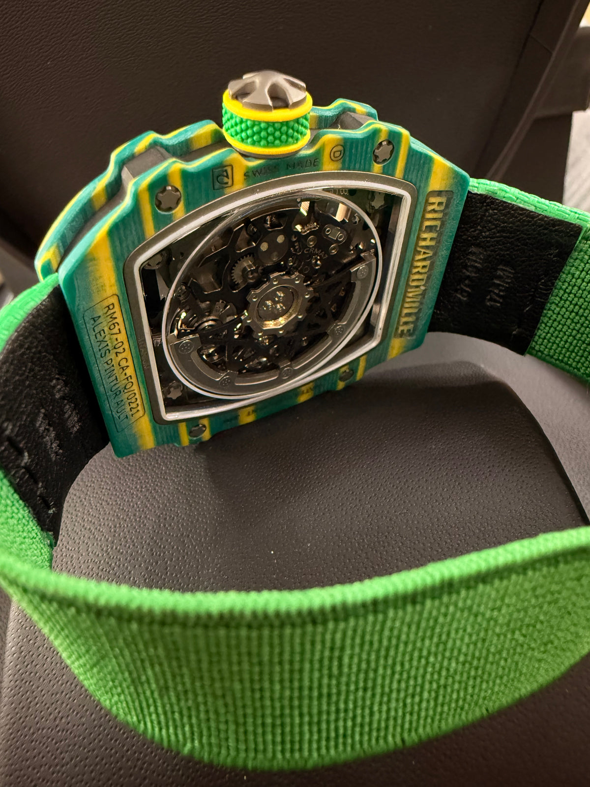 Richard Mille | Mille RM 67 – Carbon – Green/Yellow – Gold Hardware