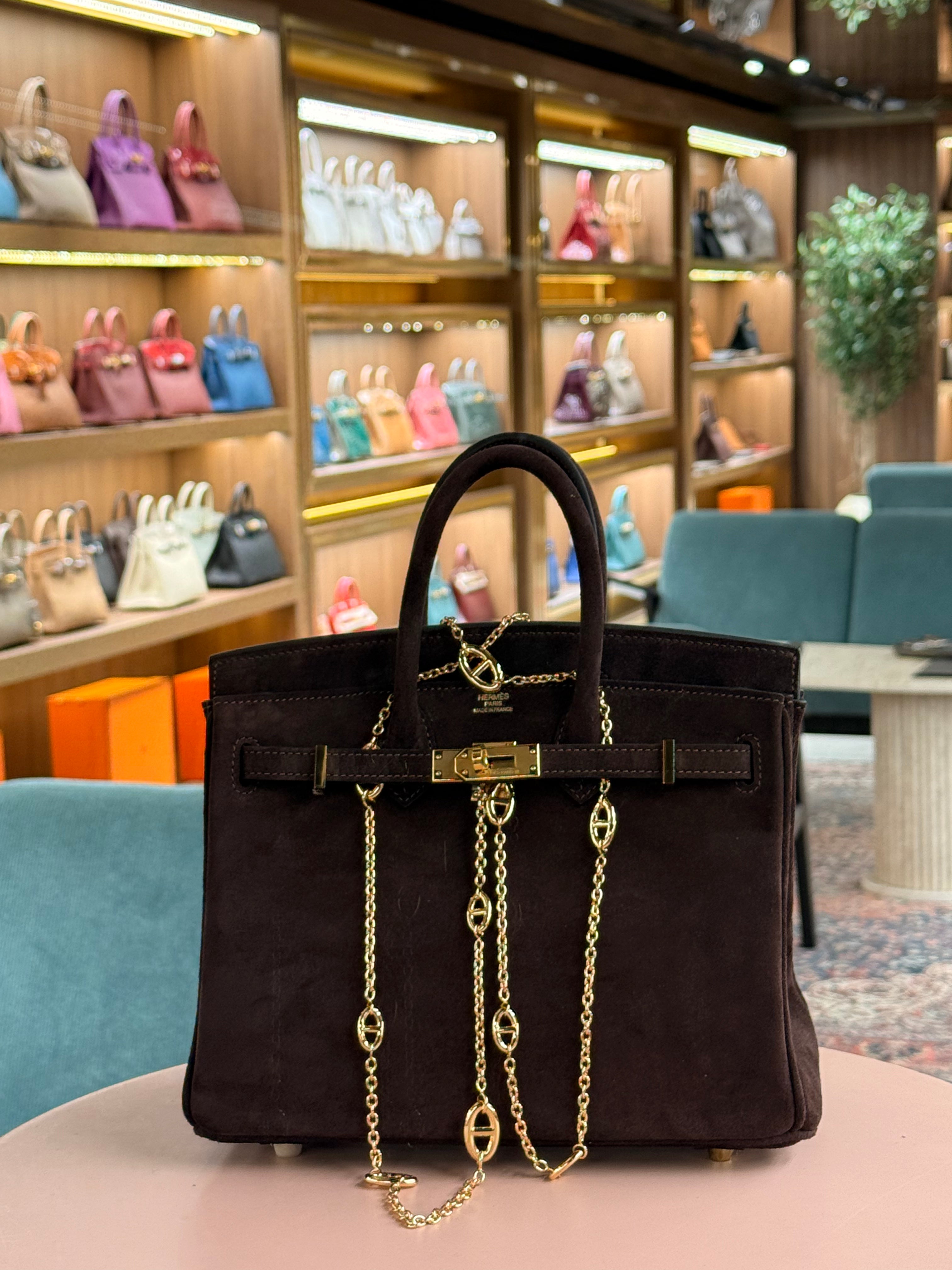 Hermes | Birkin (25) – Suede – Brown – Gold Hardware